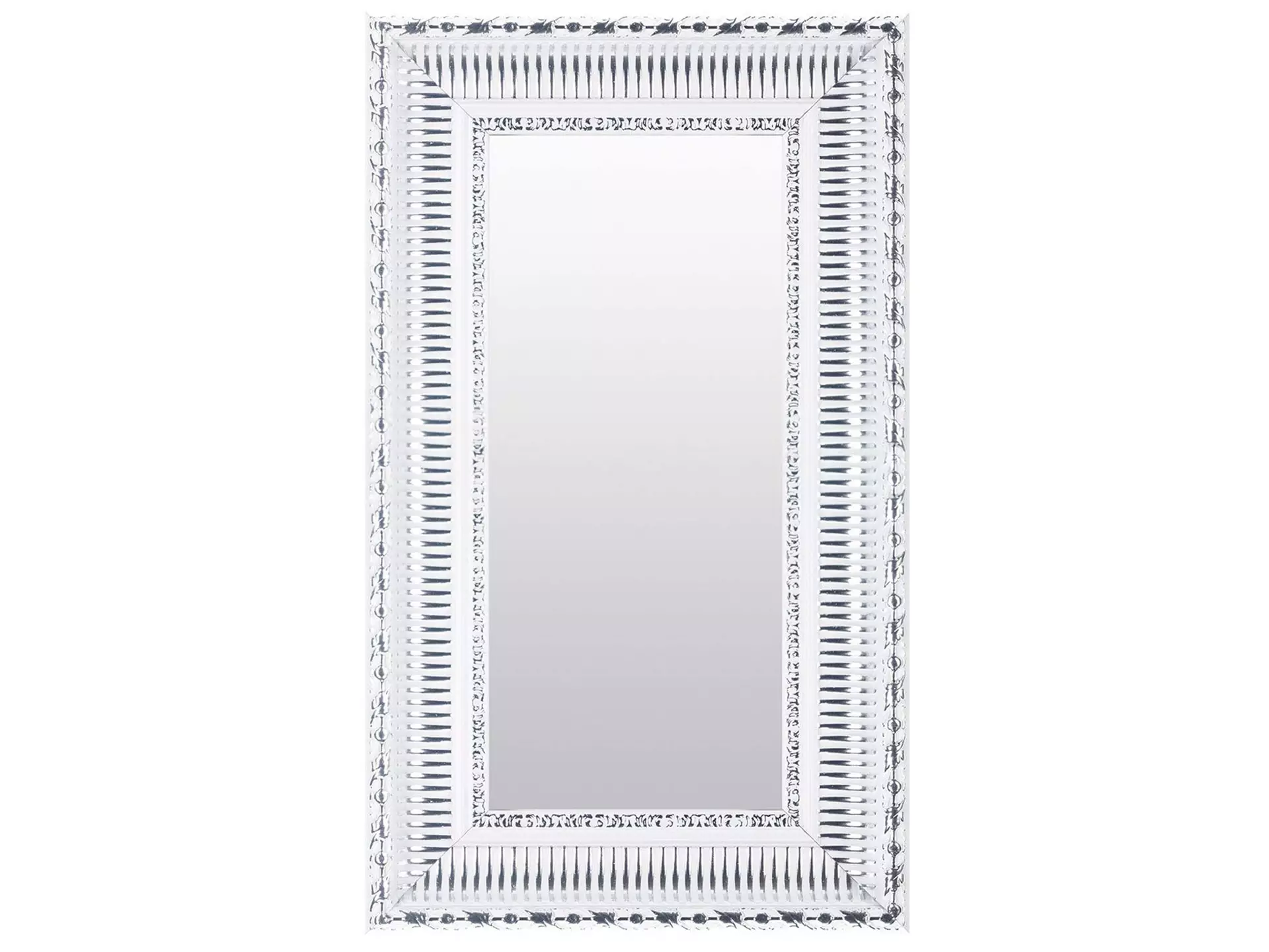 Spiegel Smilla Silber-Weiss Len-Fra/ Farbe: Silber / Masse (BxH) :57,00x77,00 cm