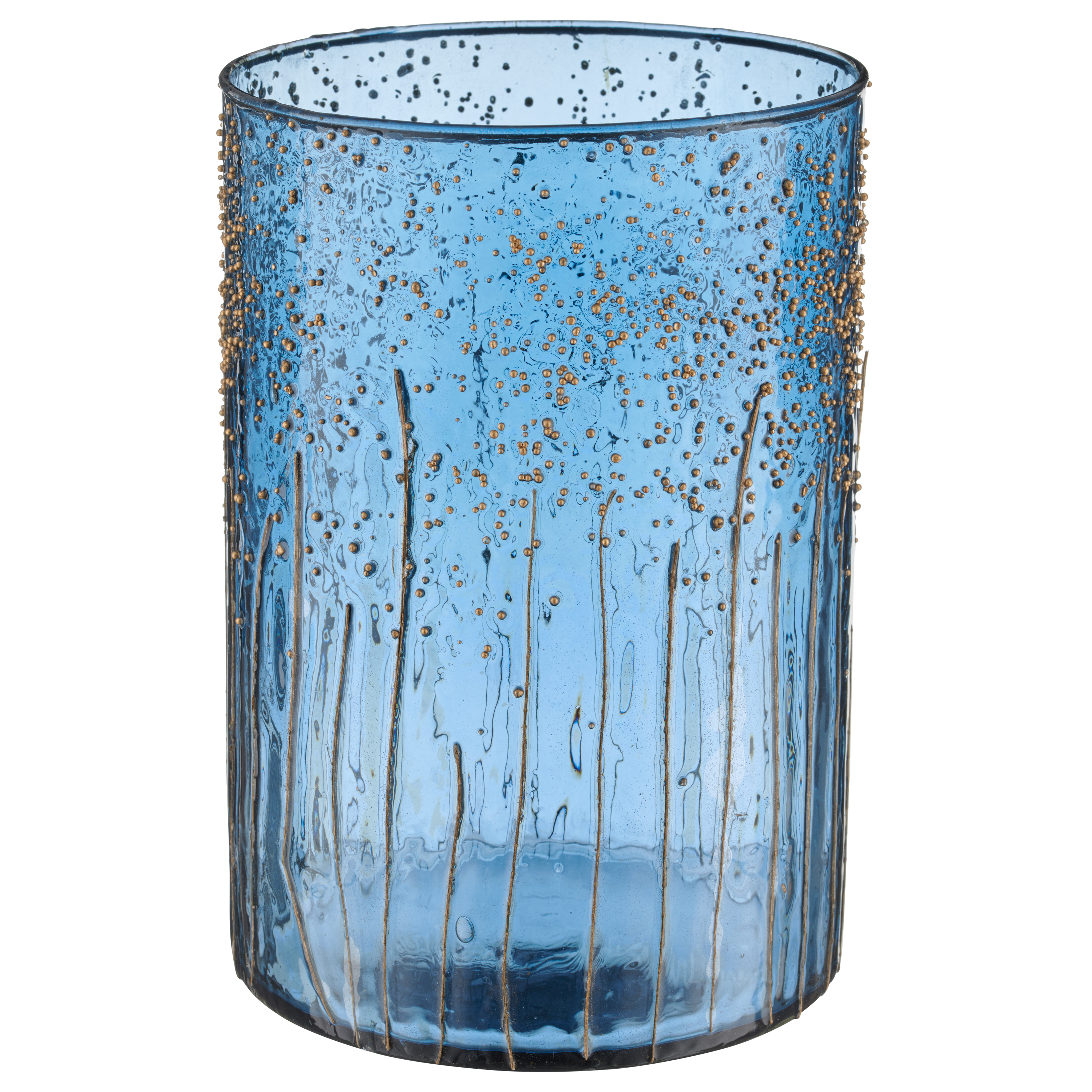 Gasper Windlicht Glas, Royalblau  | Schubiger Möbel
