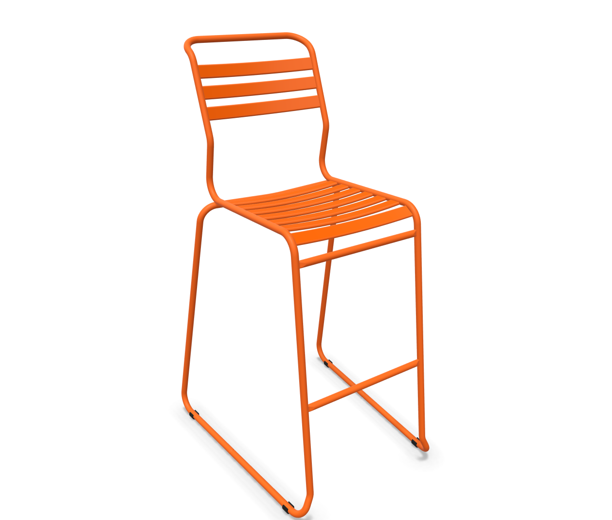 Schaffner Bar-Kufen-Lättlistuhl Säntis Orange | Schubiger Möbel