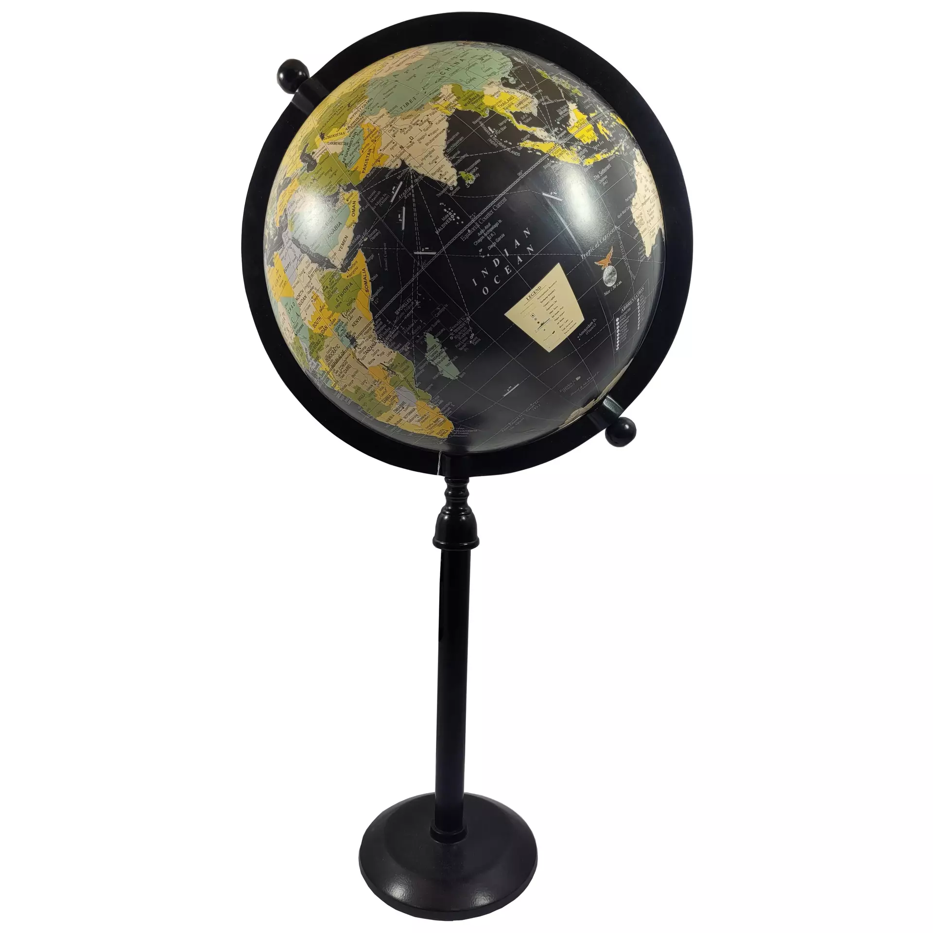 Objekt-Globus auf Fuss schwarz H: 68 cm-Decofinder