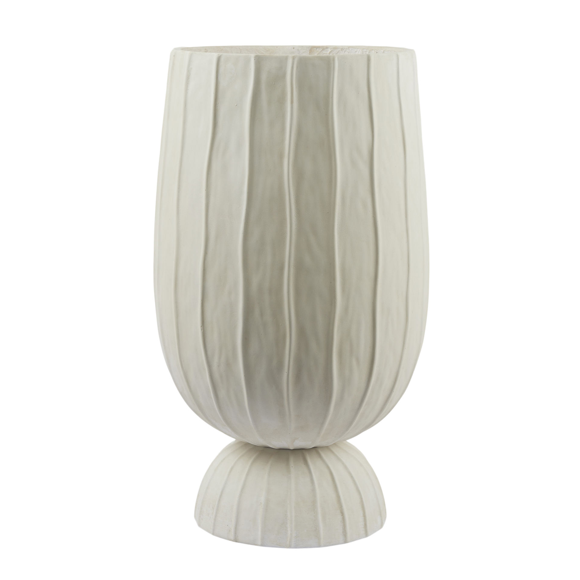 Vase Abgerundet mit Fuss Weiss H: 60 cm Edg