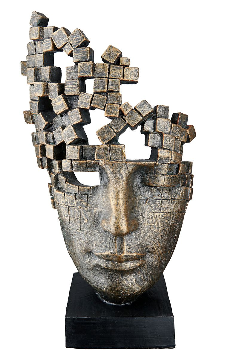 Gilde Figur Gesicht, Male Mask, Bronze H: 30 cm  | Schubiger Möbel