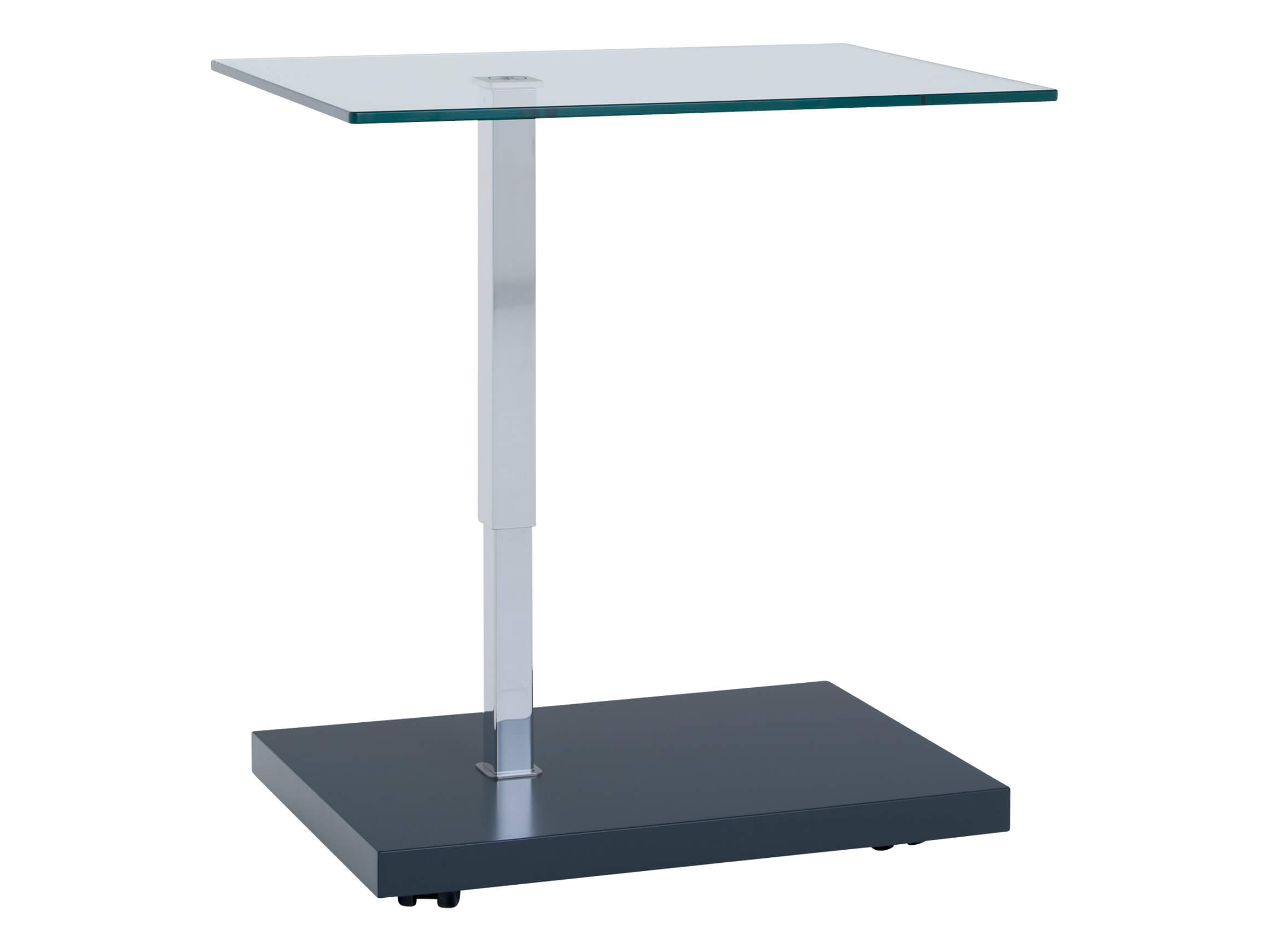 Beistelltisch k 929 Tiso, Glas, Mdf Anthrazit, b 60 cm