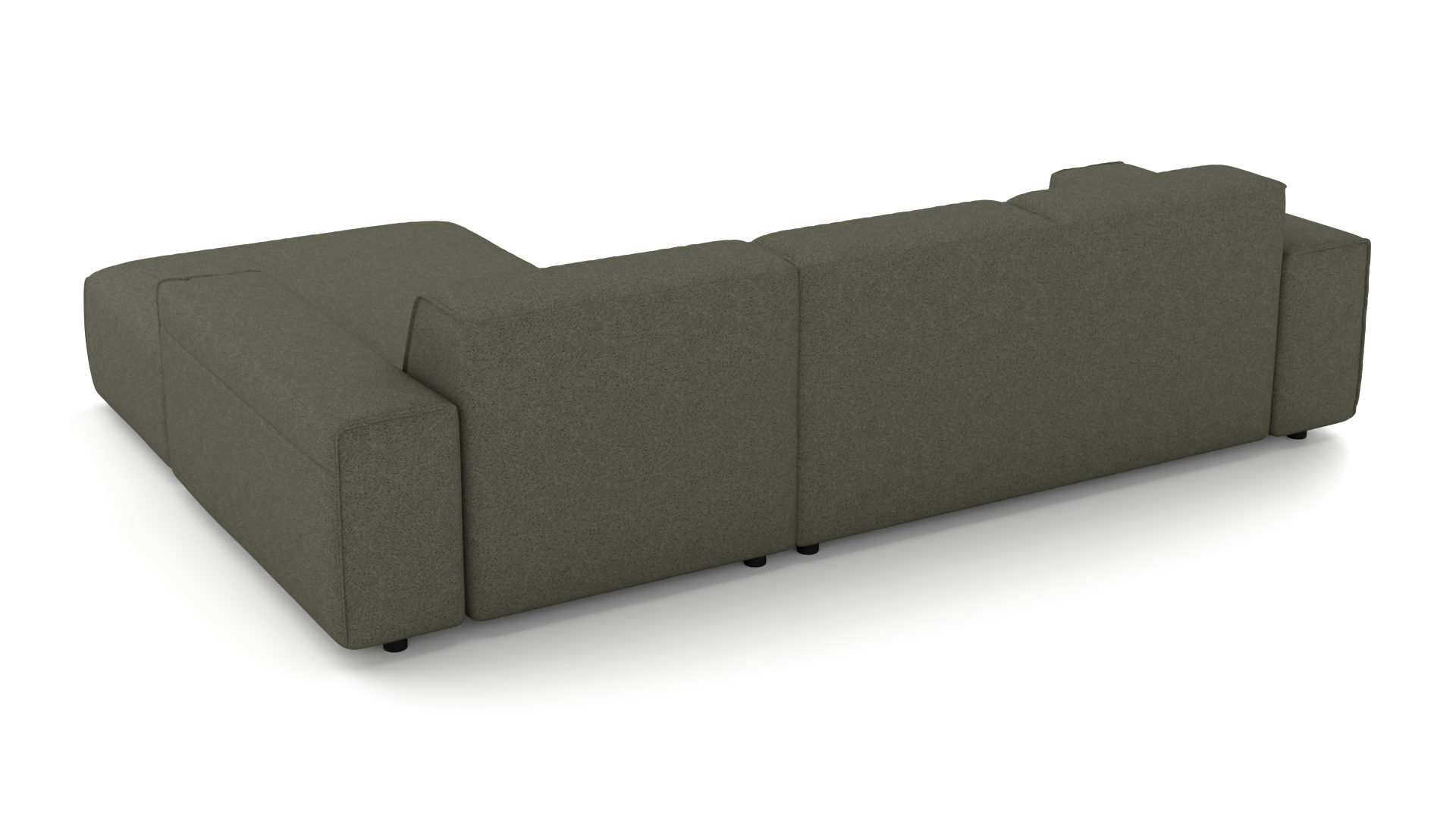 Ecksofa #1 Venus rechts - UrbanDesign / Farbe: Moos / Bezugsmaterial: Stoff