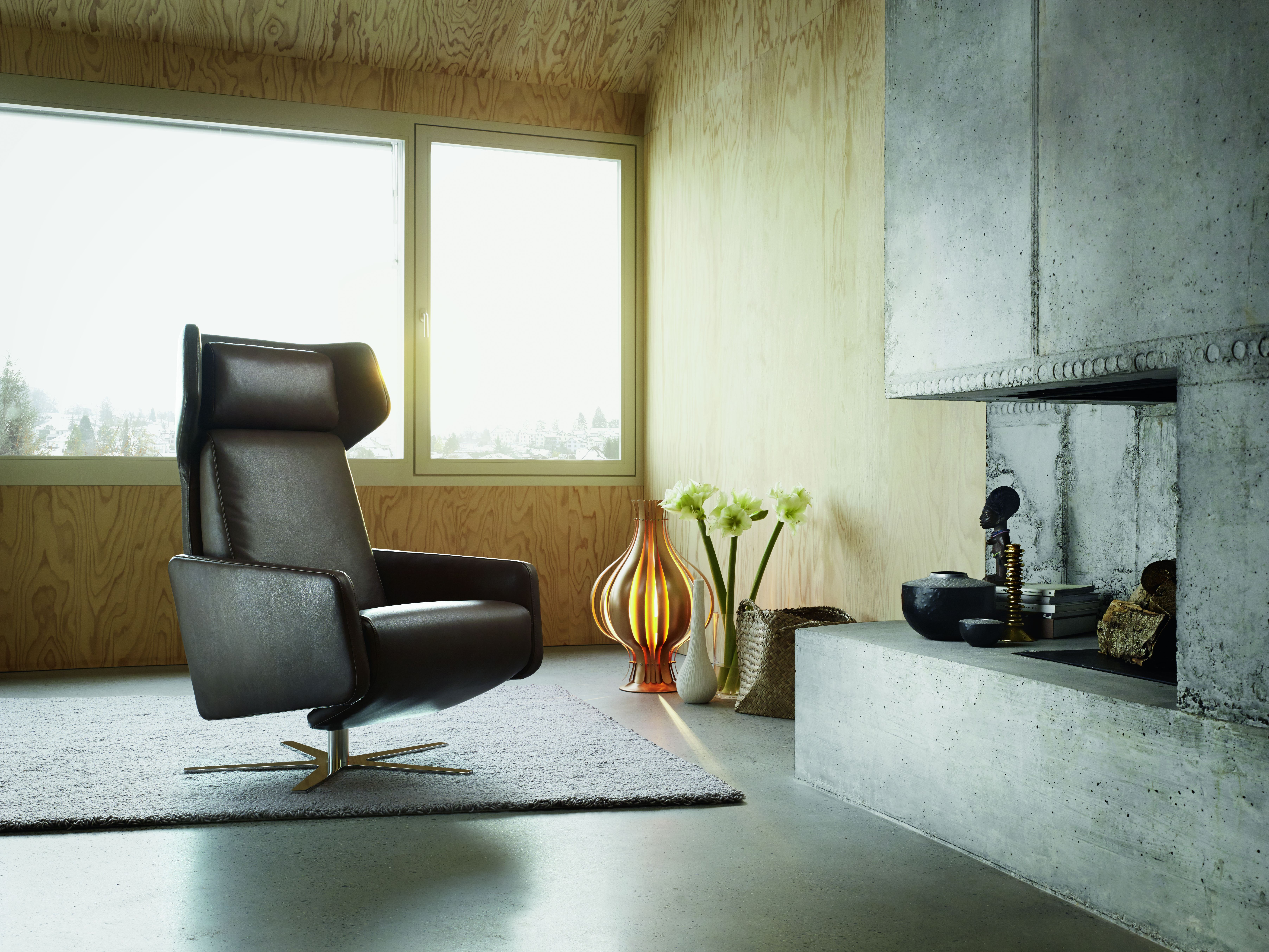 Ohrensessel Nano, Leder, b 70 cm h 116 cm t 84 cm