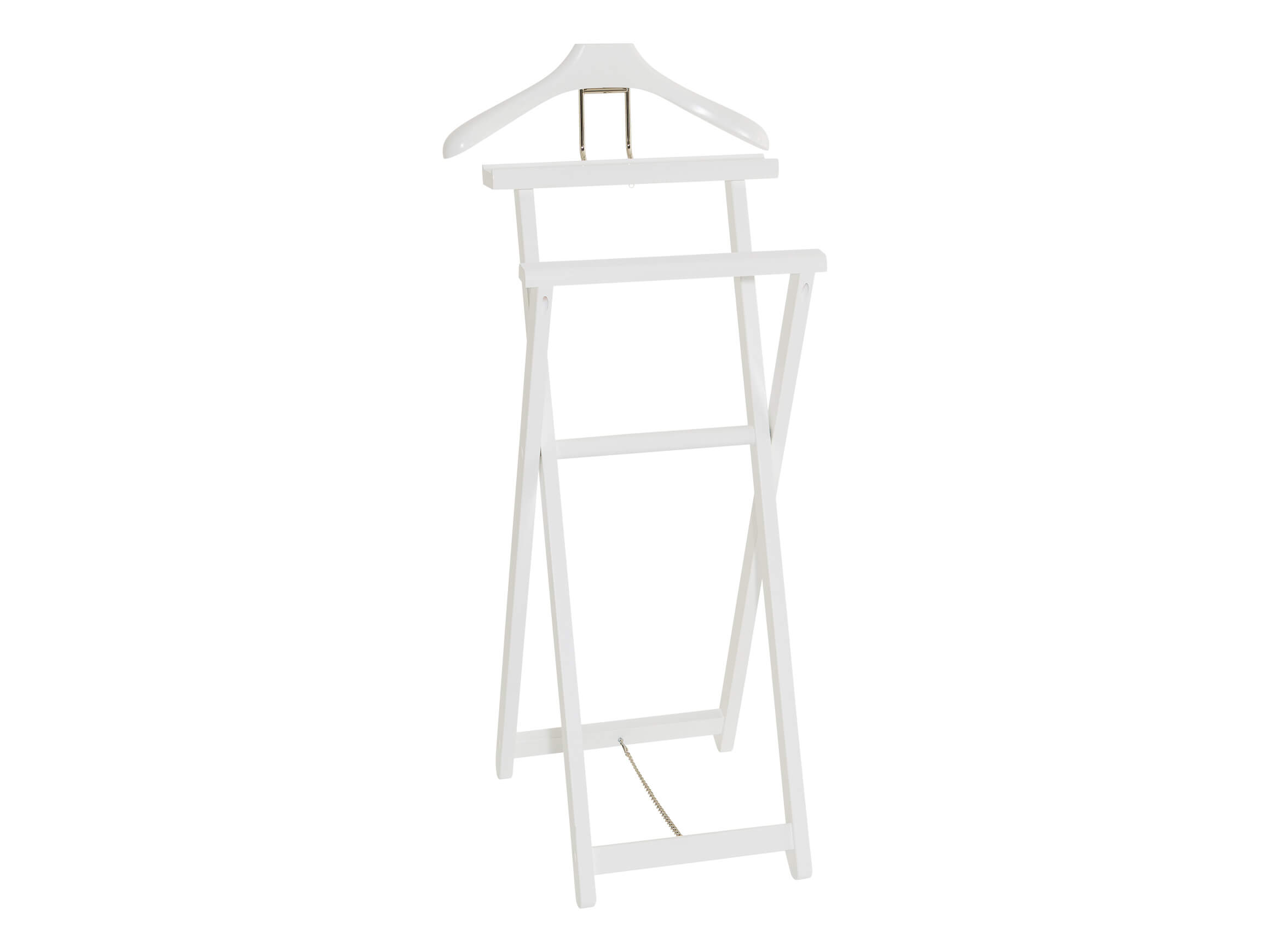 Herrendiener Bill, Weiss, Verchromt, b 44 cm t 43 cm h 103 cm