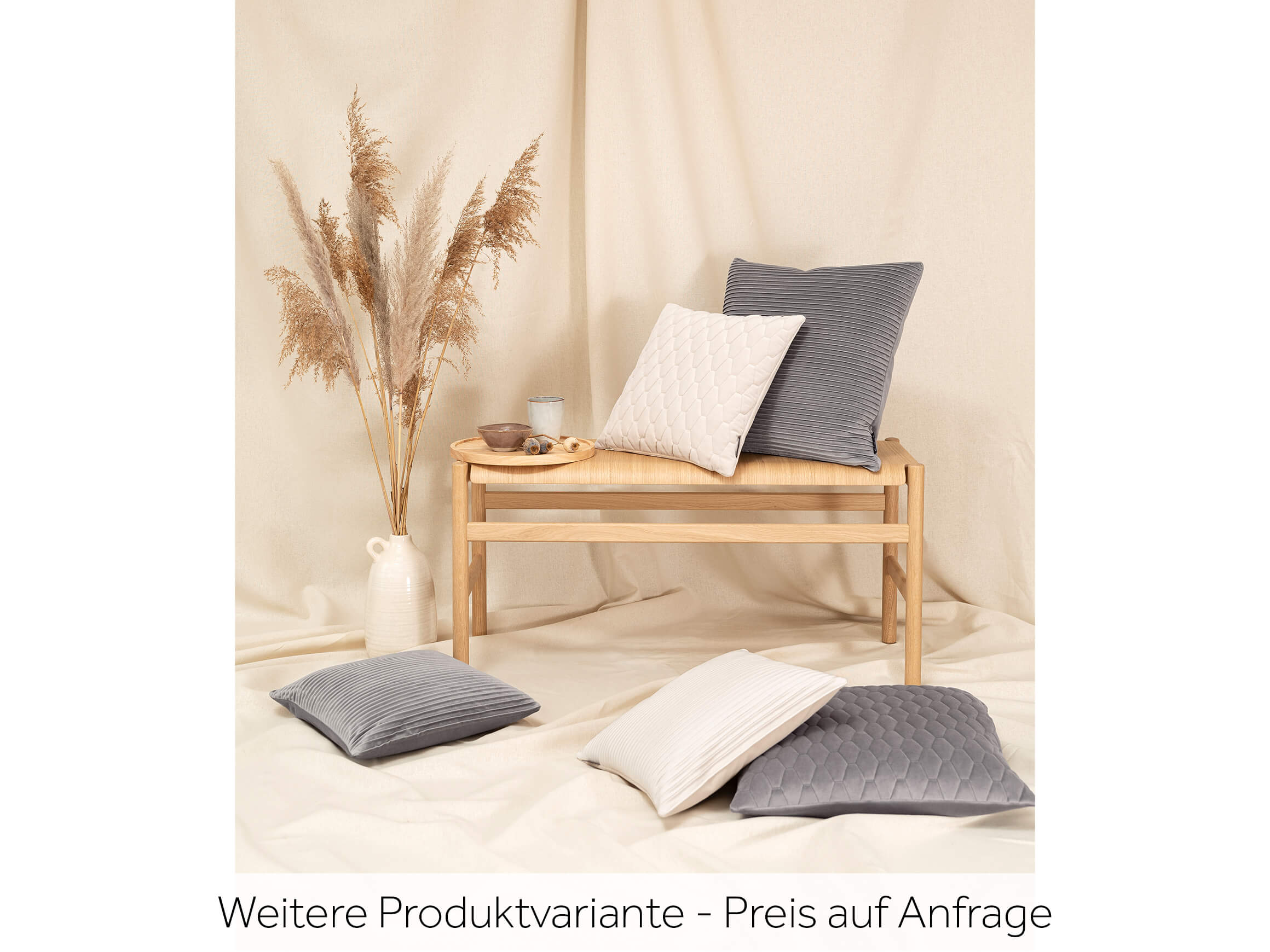 Kissenhülle Selina Mittelgrau B: 50 cm Magma