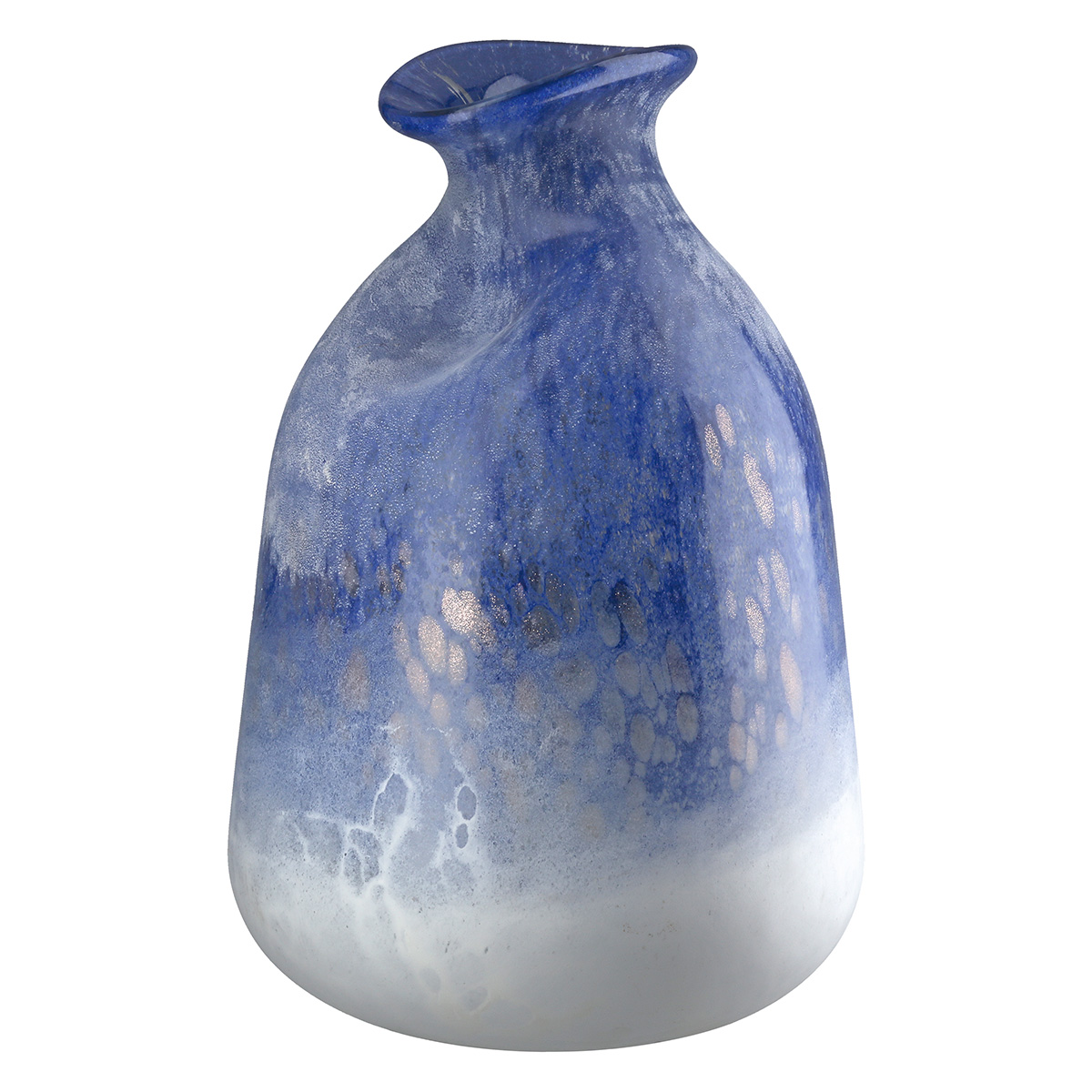 Vase Azur Glas Blau H: 27 cm Gilde