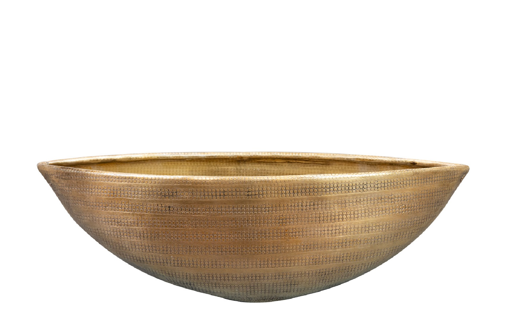 Pflanzengefäss Rowen, Schifftopf, Gold B: 43 cm Decofinder