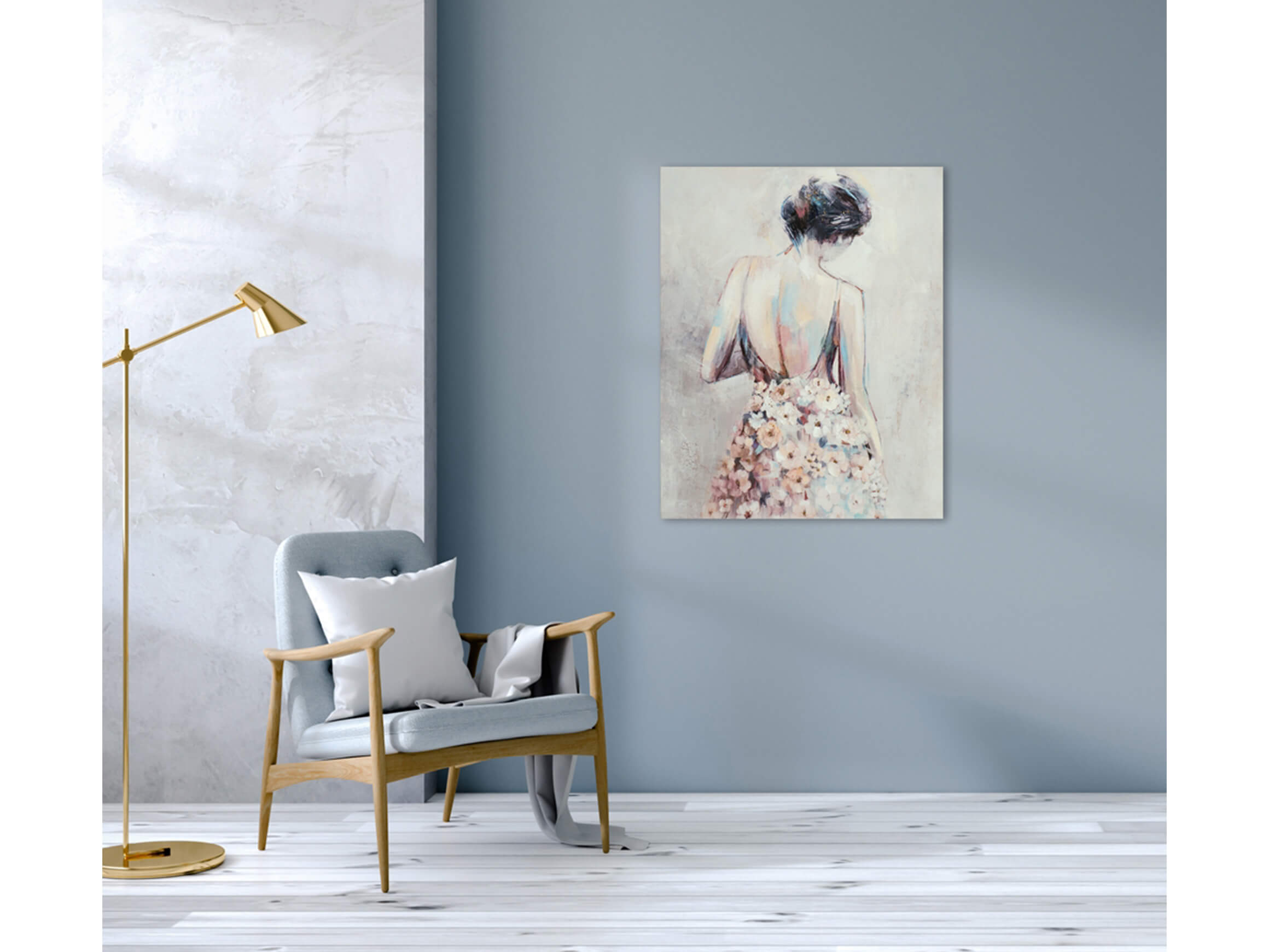 Bild Schöner Rücken mit Blumen image LAND / Grösse: 100 x 80 cm