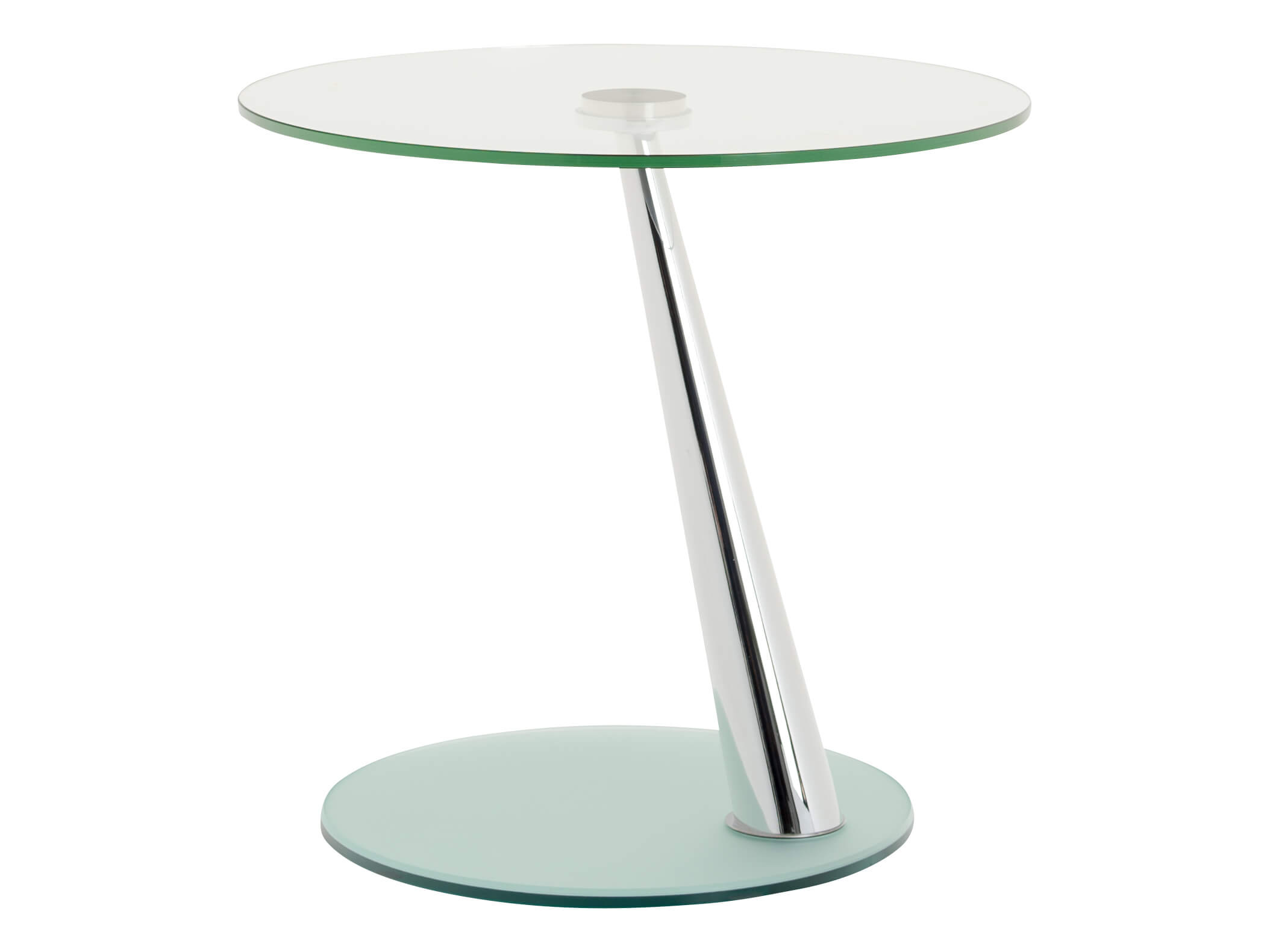 Beistelltisch Hanali, Klarglas, Glänzender Chromfuss, b 60 cm h 55 cm