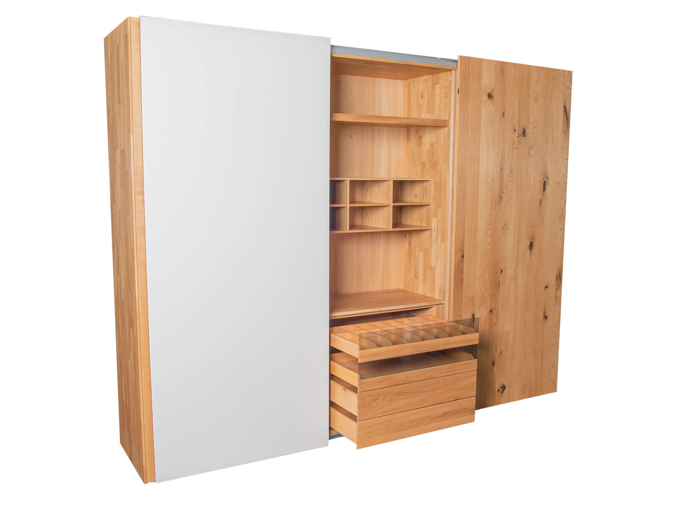 Schwebetürenschrank Soft Team 7 / Farbe: Holzfarbig Naturweiss