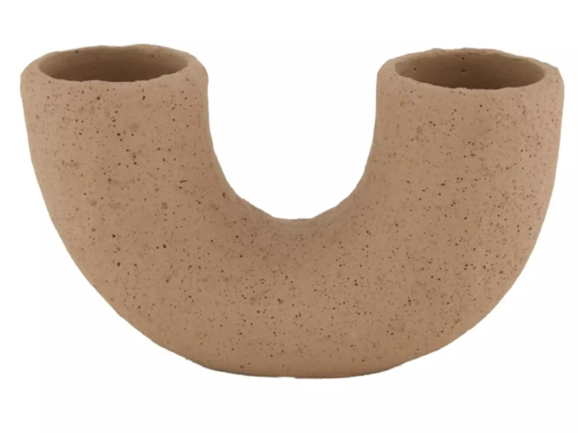 Vase Zement, U-Form D'braun H: 14 cm Dijk