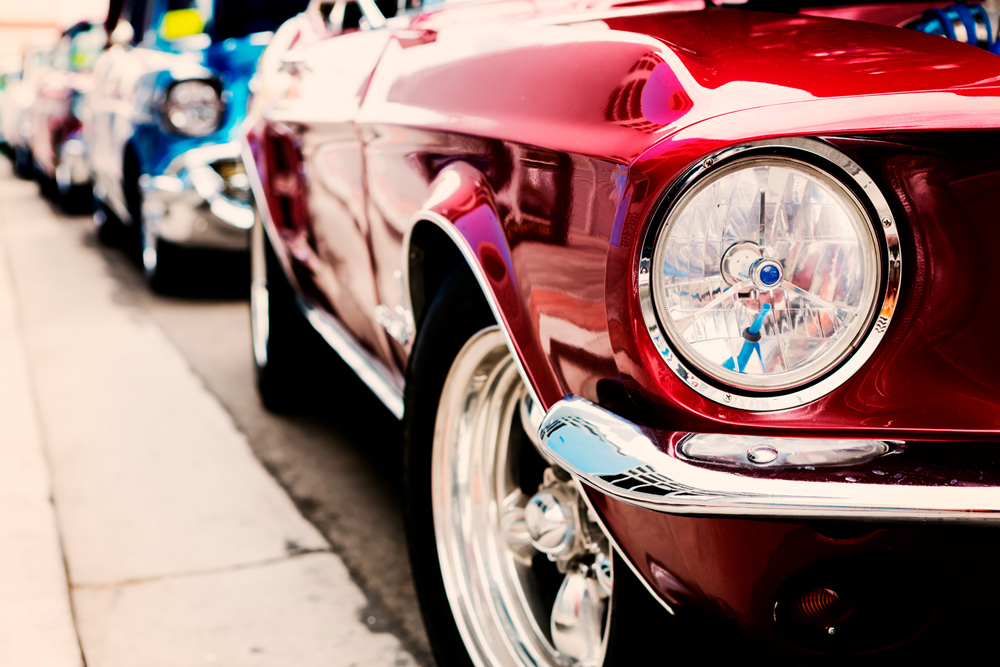 Alubild-Roter Oldtimer-image LAND