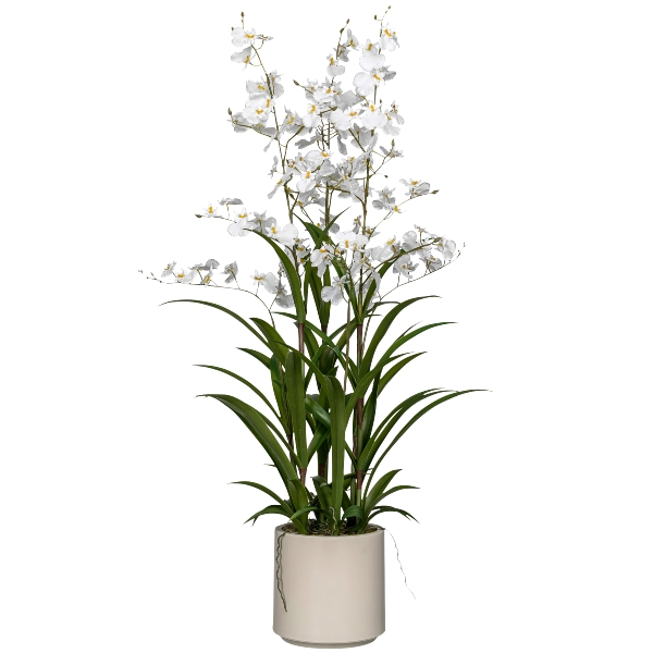 Gasper Kunstpflanze Orchidee im Topf, Weiß H: 98 cm  | Schubiger Möbel