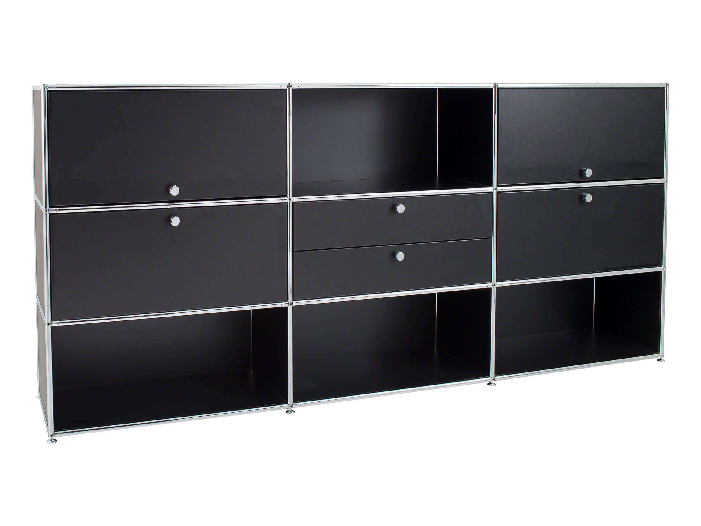 Sideboard Cosmic 20.20, résine synthétique noire, chrome, b 241