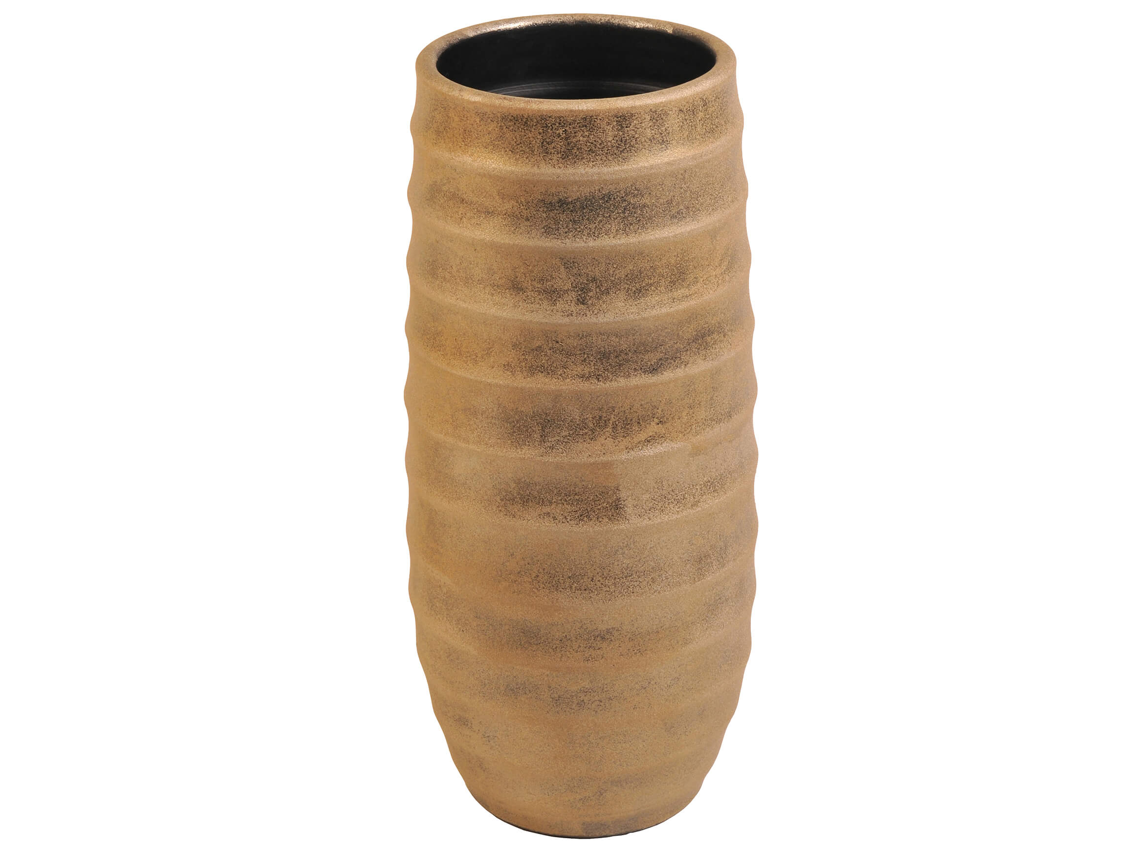Schlittler Vase Keramik Gold Gestreift H: 50 cm Gelb | Schubiger Möbel