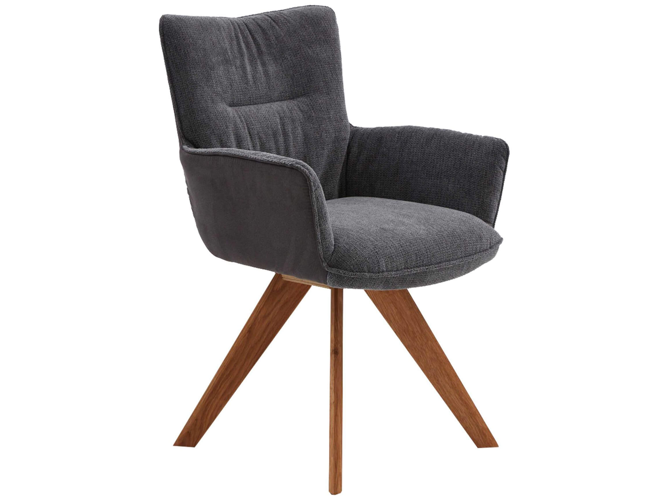 Drehstuhl Pancho Eiche Massiv Niehoff / Farbe: Graphit / Bezugsmaterial: Microfaser Stoff