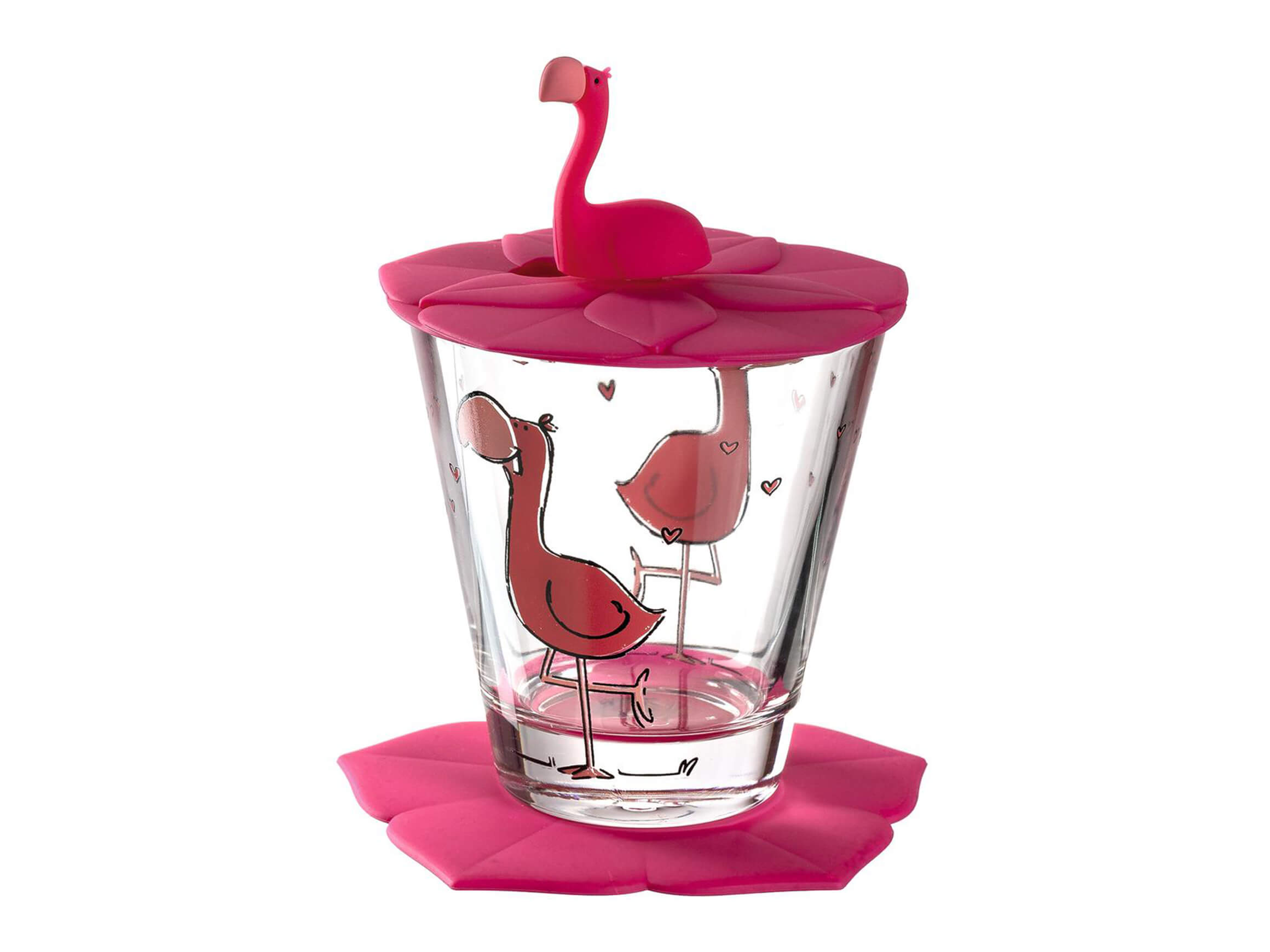 Leonardo Drinking glass for children Bambini Flamingo, 215 Ml, 3-piece