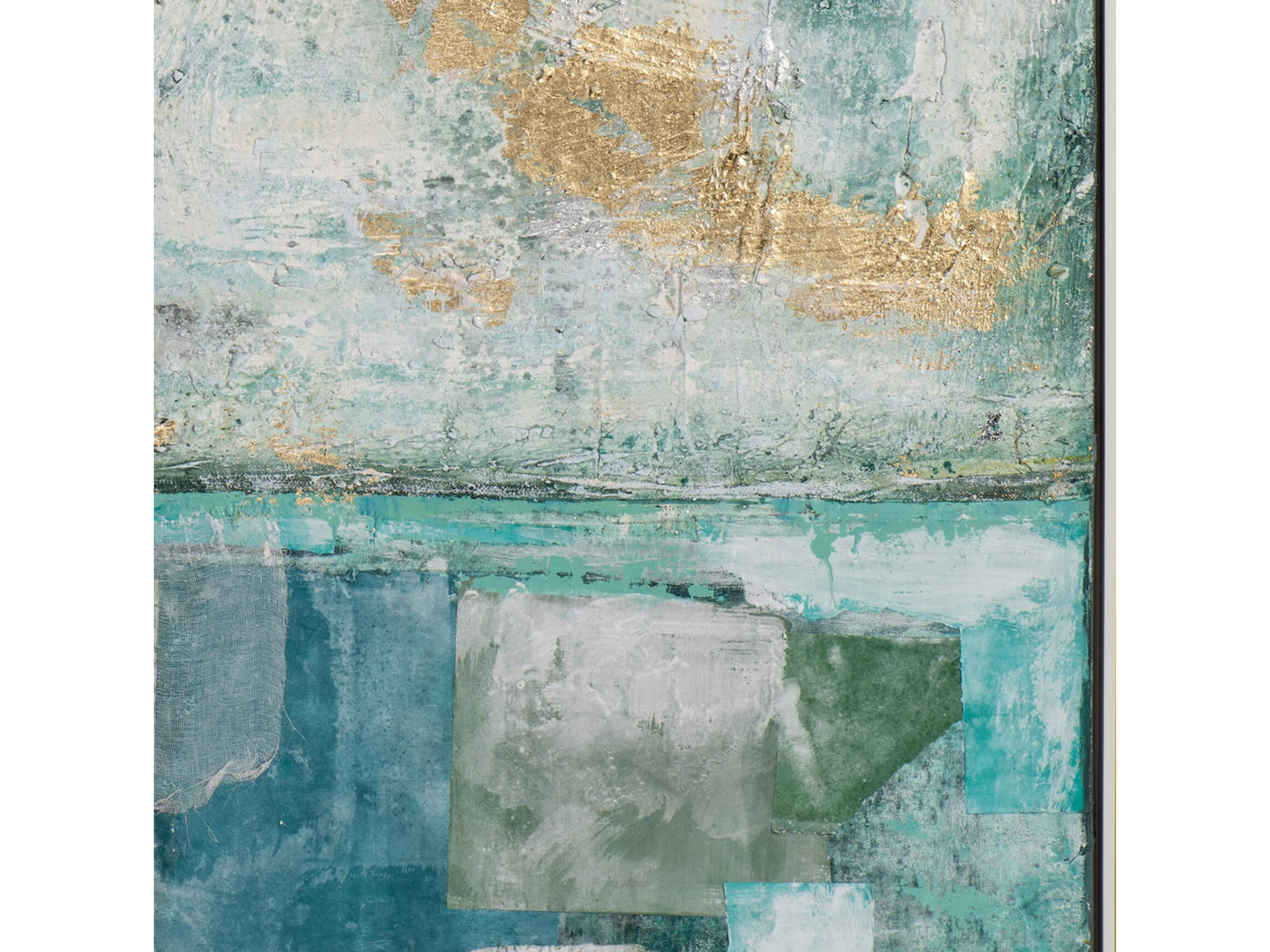 Tableau Abstrait en vert et bleu image LAND