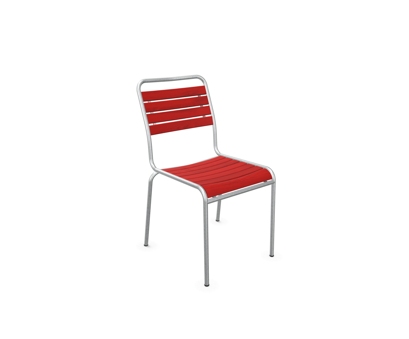 Holzlatten-Stuhl Rigi Feuerverzinkt von Schaffner / Farbe: Rot / Grösse: 50 x 61 cm