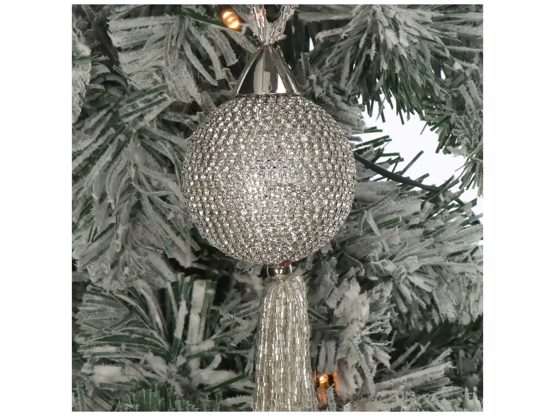 Weihnachtsschmuck Perlenquaste Glasklar H: 20 cm Kersten