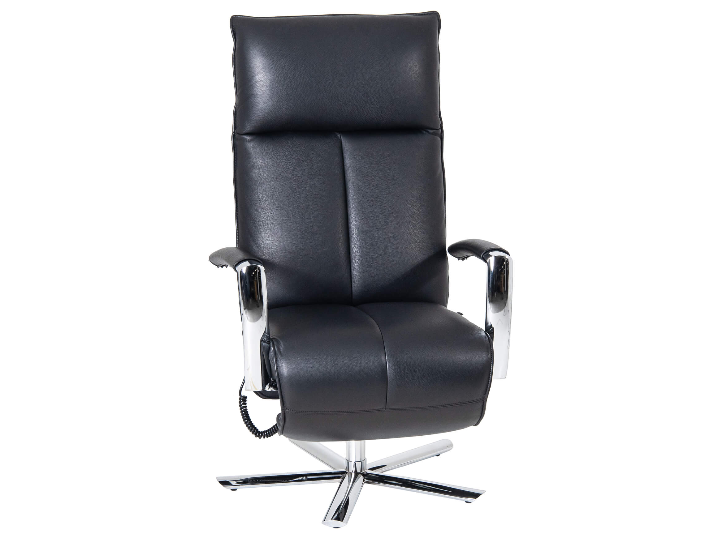 Relaxer Colin Motorisch Strässle / Farbe: Schwarz / Bezugsmaterial: Leder