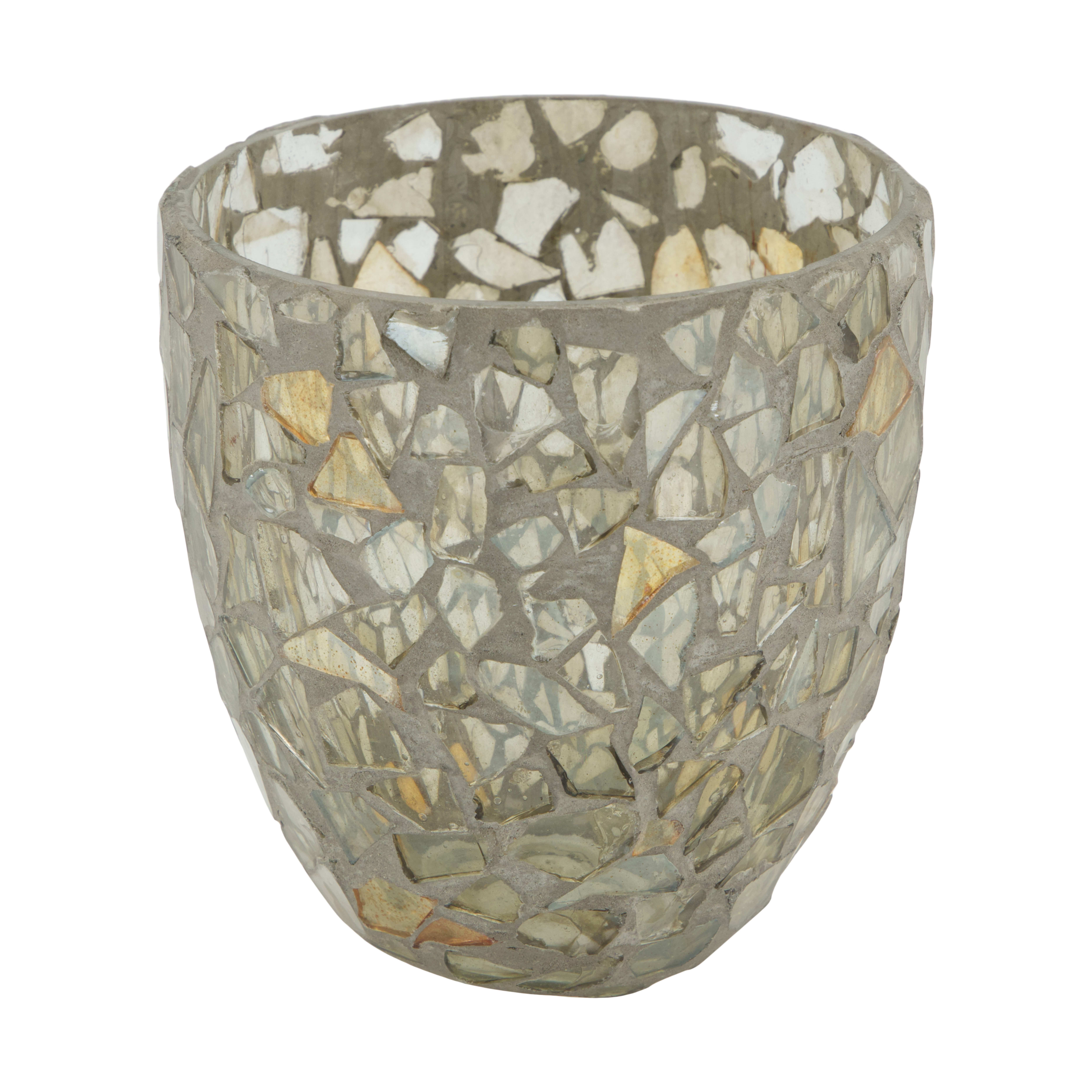 Windlicht Glasmosaik, Gold Decofinder