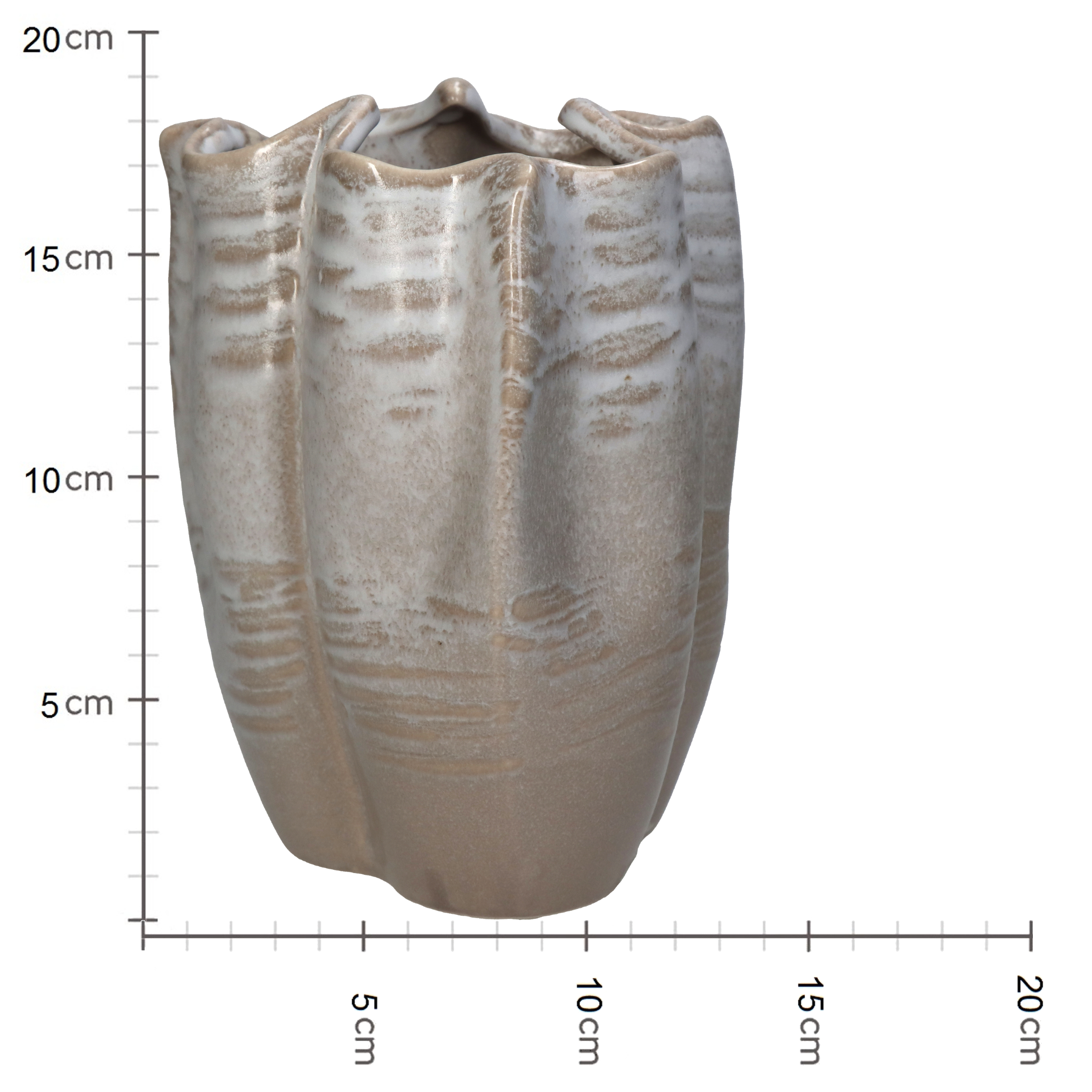 Vase Keramik, Beige H: 19 cm Kersten