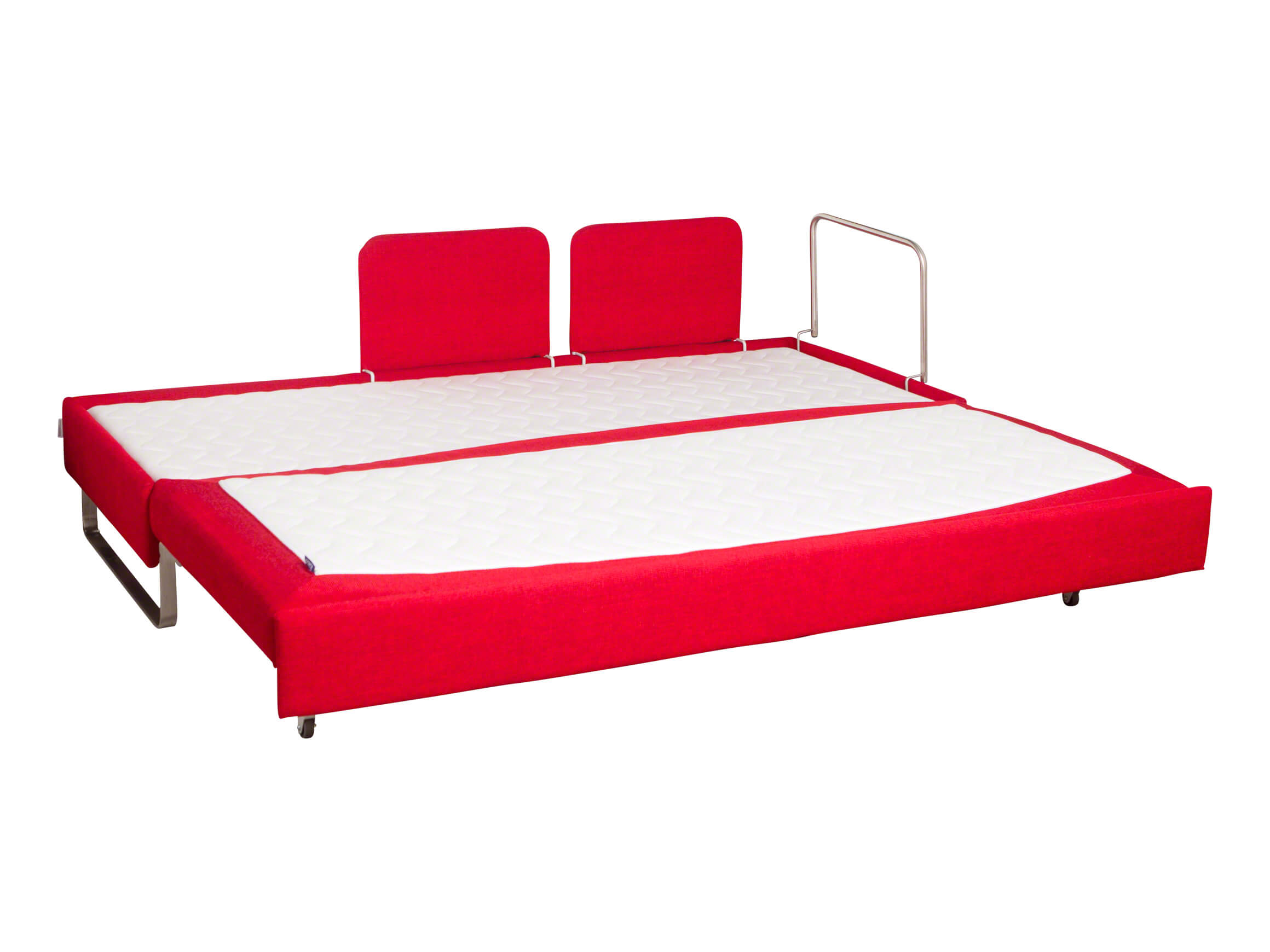 Bettsofa Bed For Living, Stoff Rot, Schaumkernmatratze,