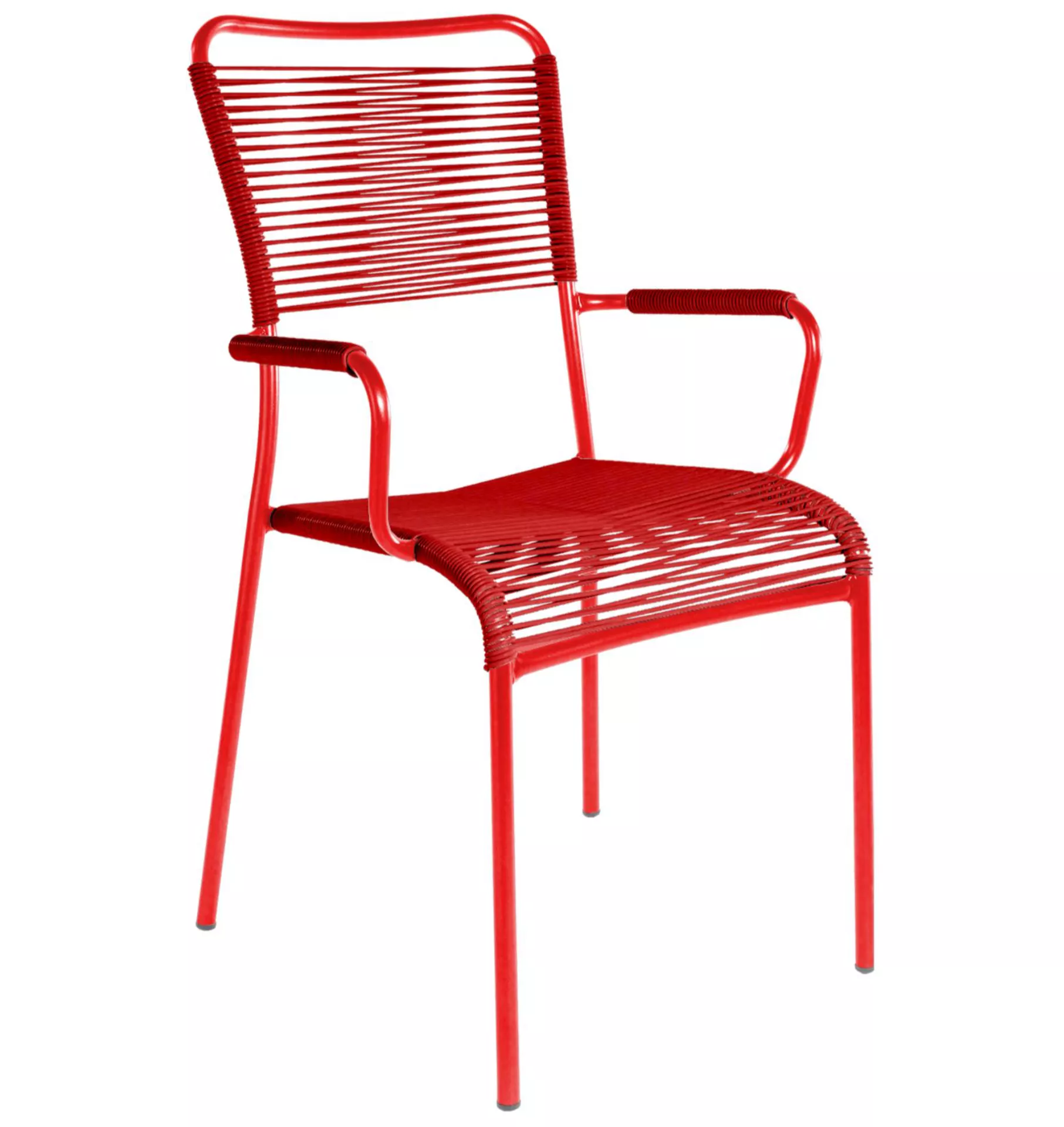 Spaghetti-Stuhl Mendrisio mit Armlehne Schaffner / Farbe: Rot