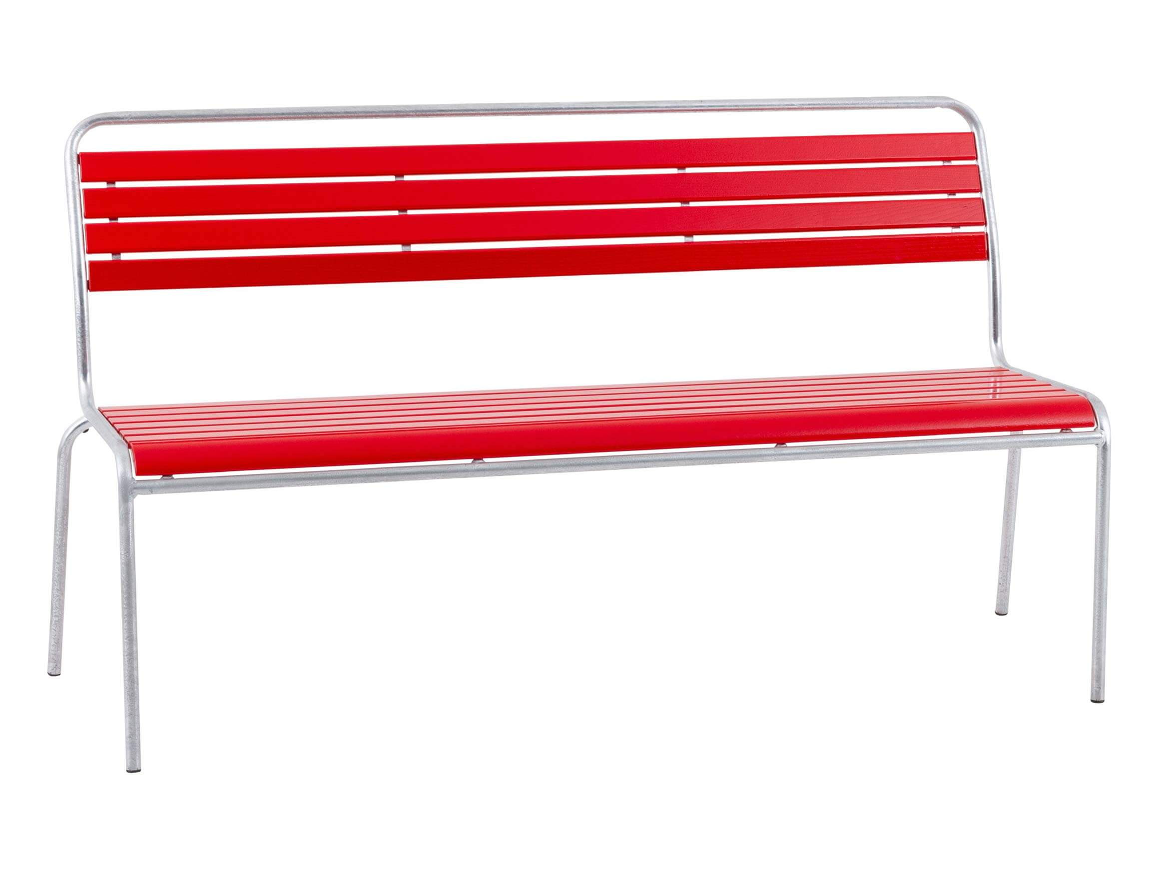 Holzlatten-Bank Rigi Feuerverzinkt von Schaffner / Farbe: Rot / Grösse: 150 x 61 cm
