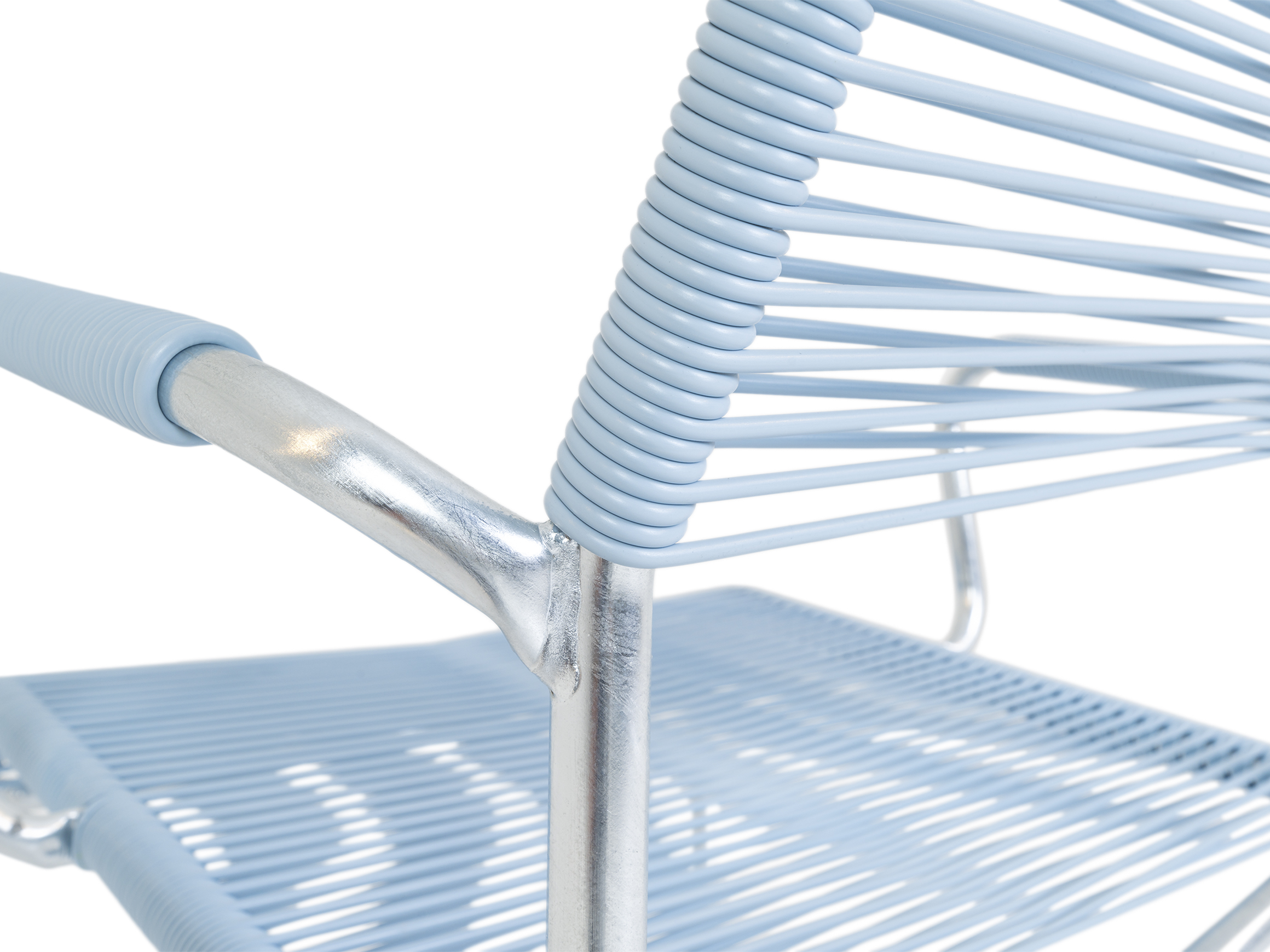 Spaghettisalon-Sessel Rigi mit Armlehnen Feuerverzinkt von Schaffner / Farbe: Pastellblau / Grösse: x cm