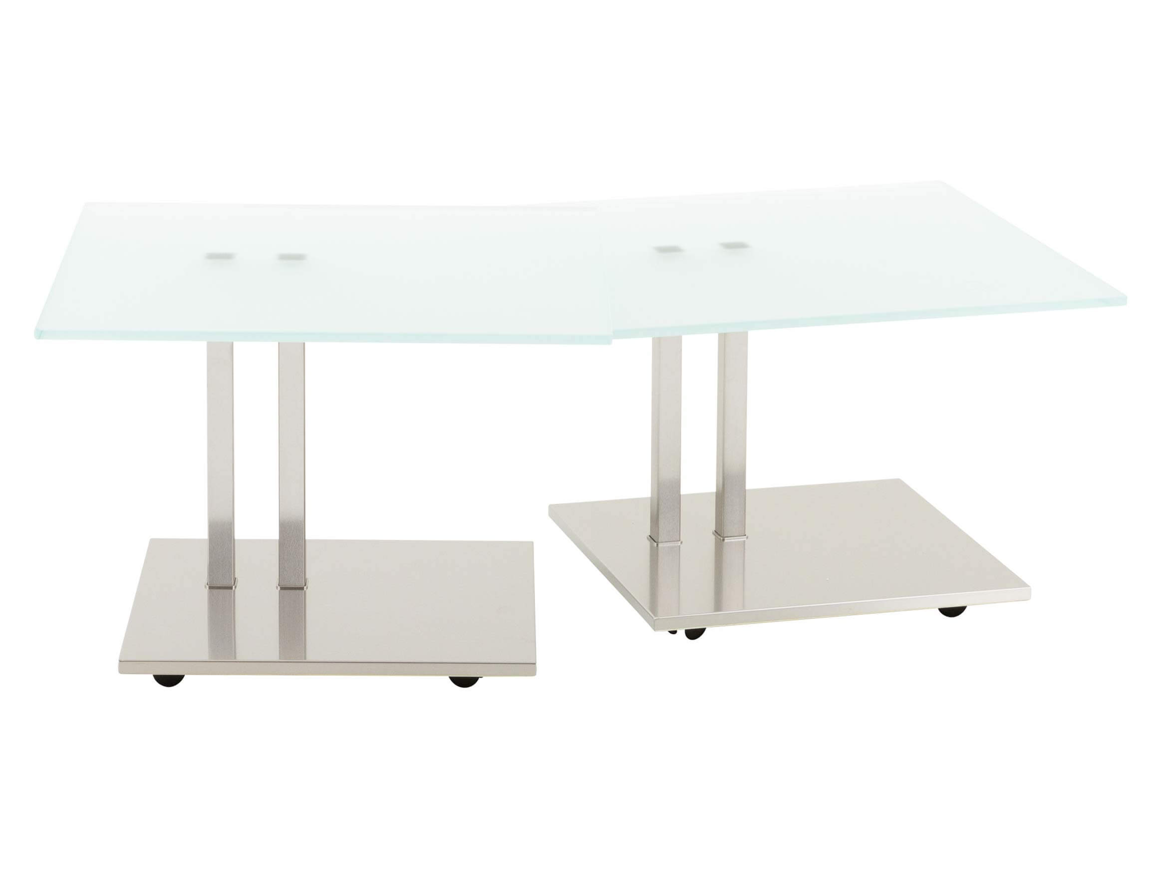 Beistelltisch Kolo, Optiwhite Glasplatte, Gestell