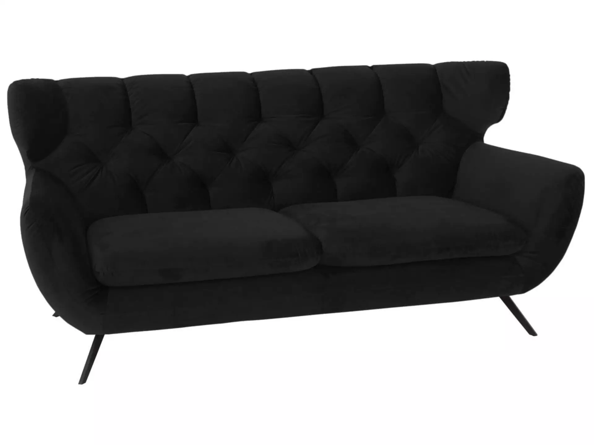 Sofa Sante fe Basic B: 200 cm Candy / Farbe: Schwarz / Material: Leder Basic
