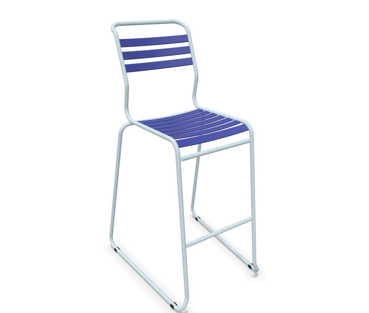 Schaffner Lättli-Barstuhl Säntis m. Kufen Blau | Schubiger Möbel