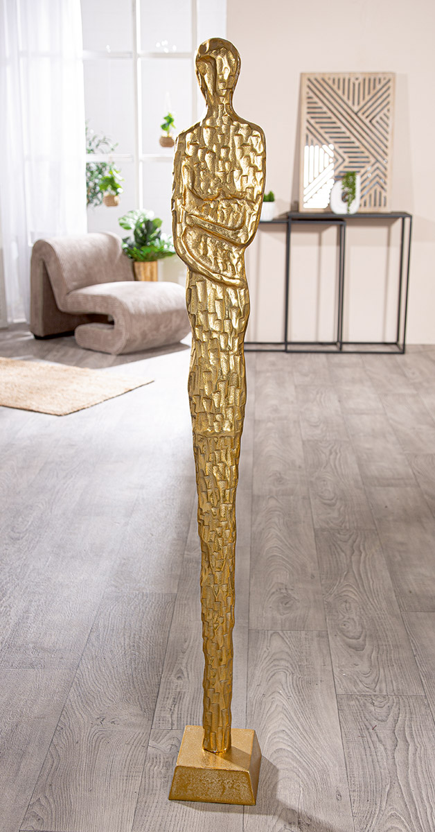 Windlicht Frau, Salvina, Aluminium, Gold H: 138 cm Gilde