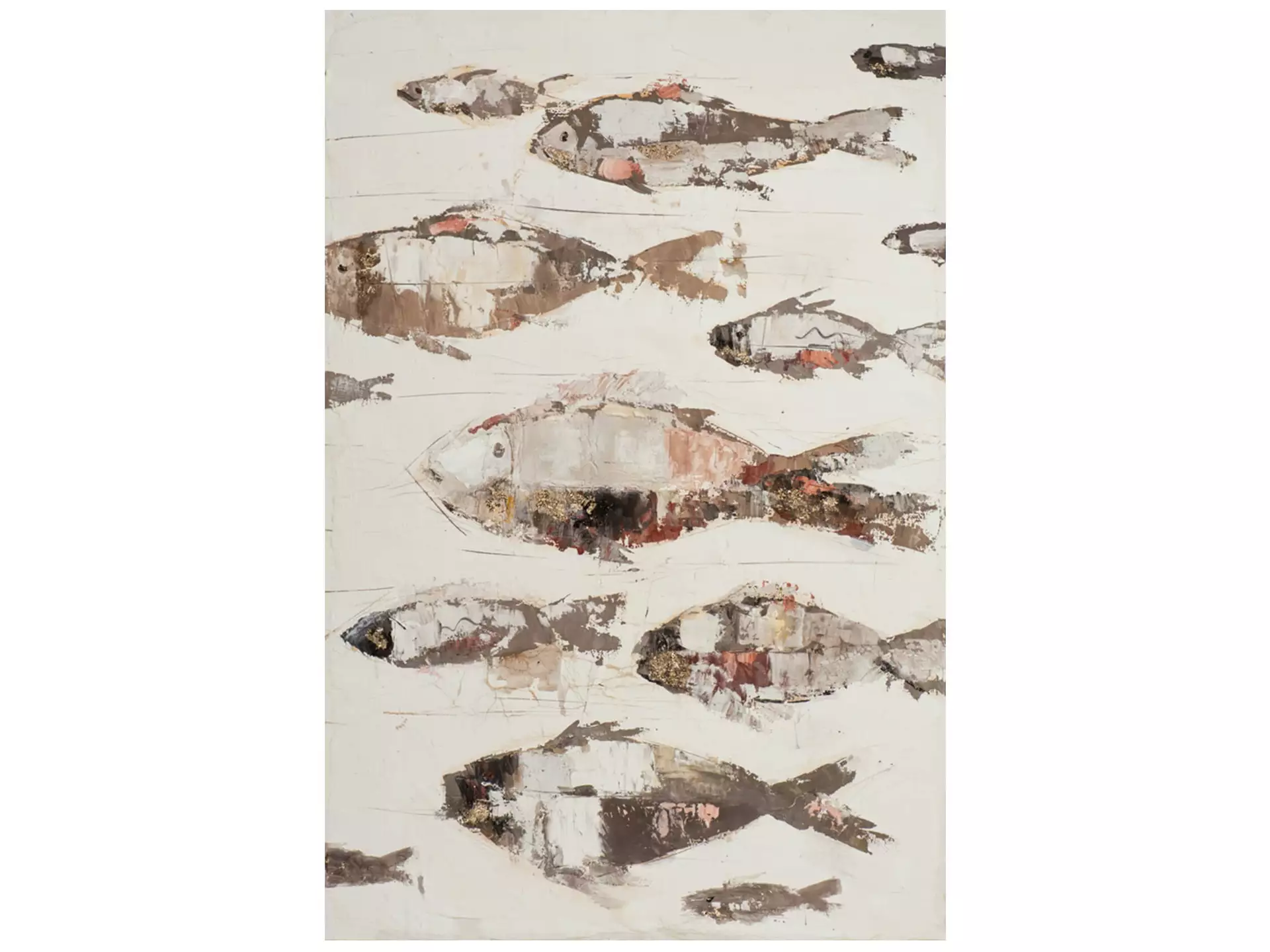 Bild Fischschwarm in Rosa image LAND / Grösse: 120 x 80 cm