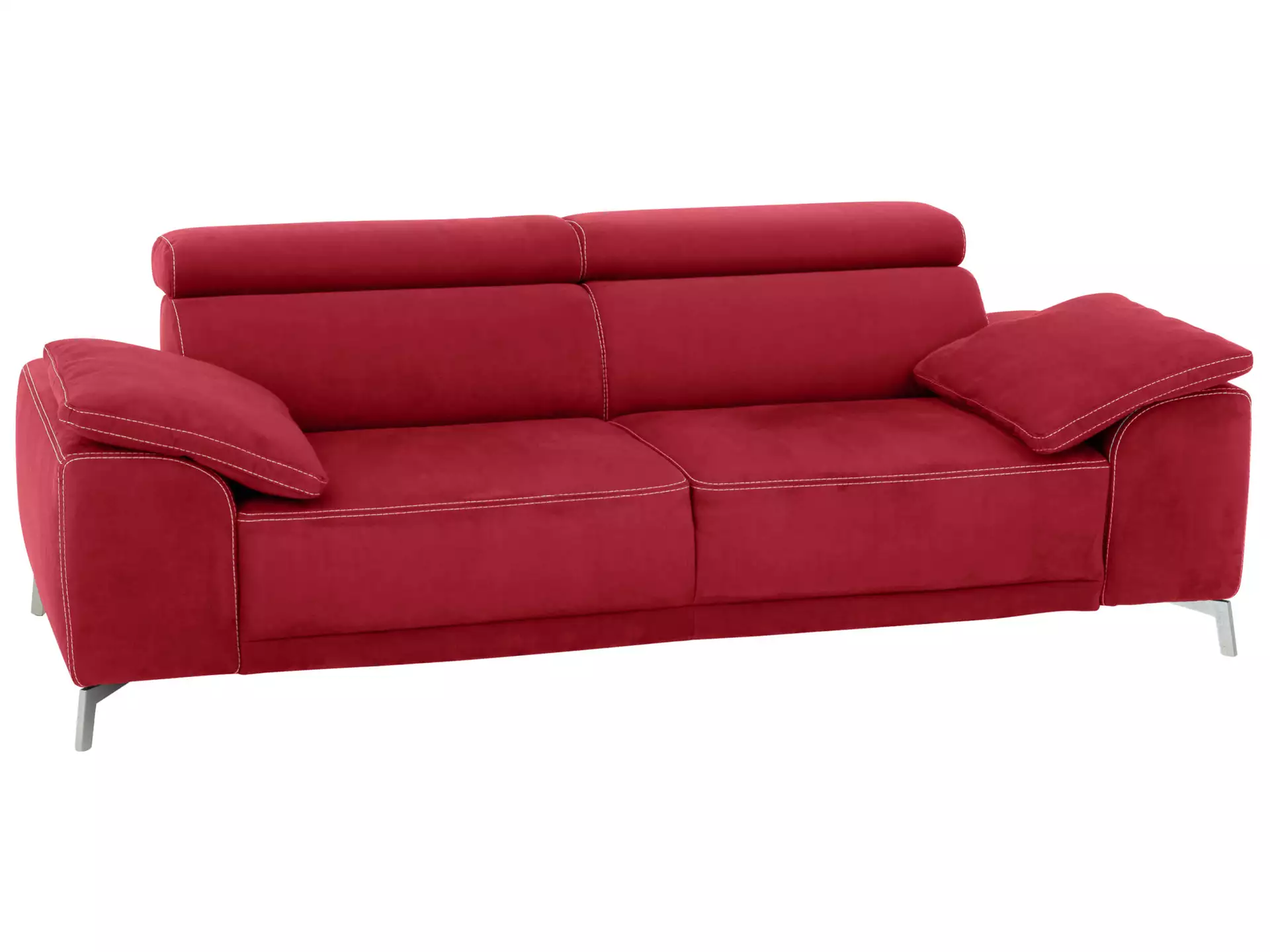 Sofa Lucio Basic B: 222 cm Candy / Farbe: Cherry / Material: Leder Basic