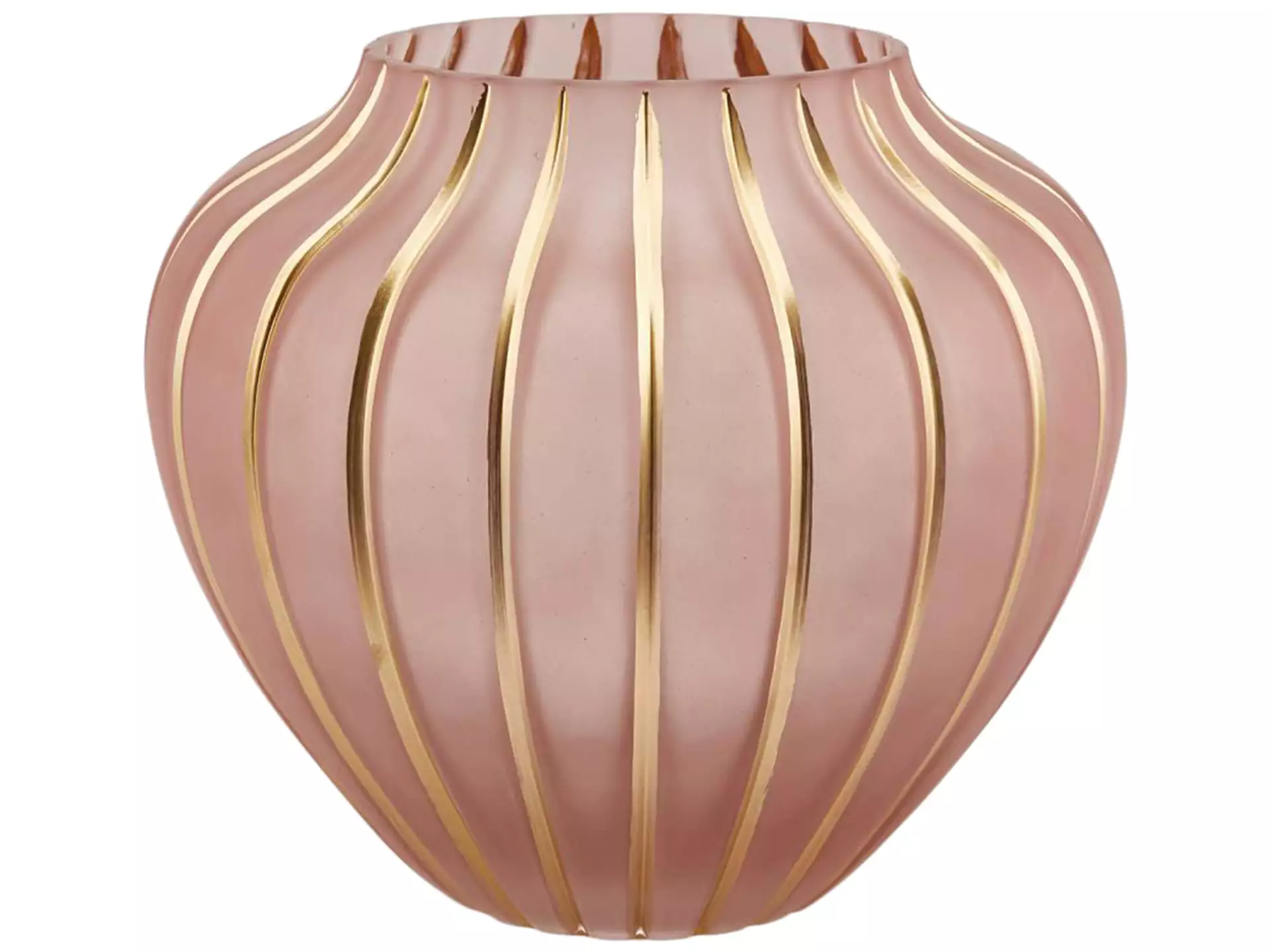 Vase Glas Hellrosa Gold H: 22 cm Edg