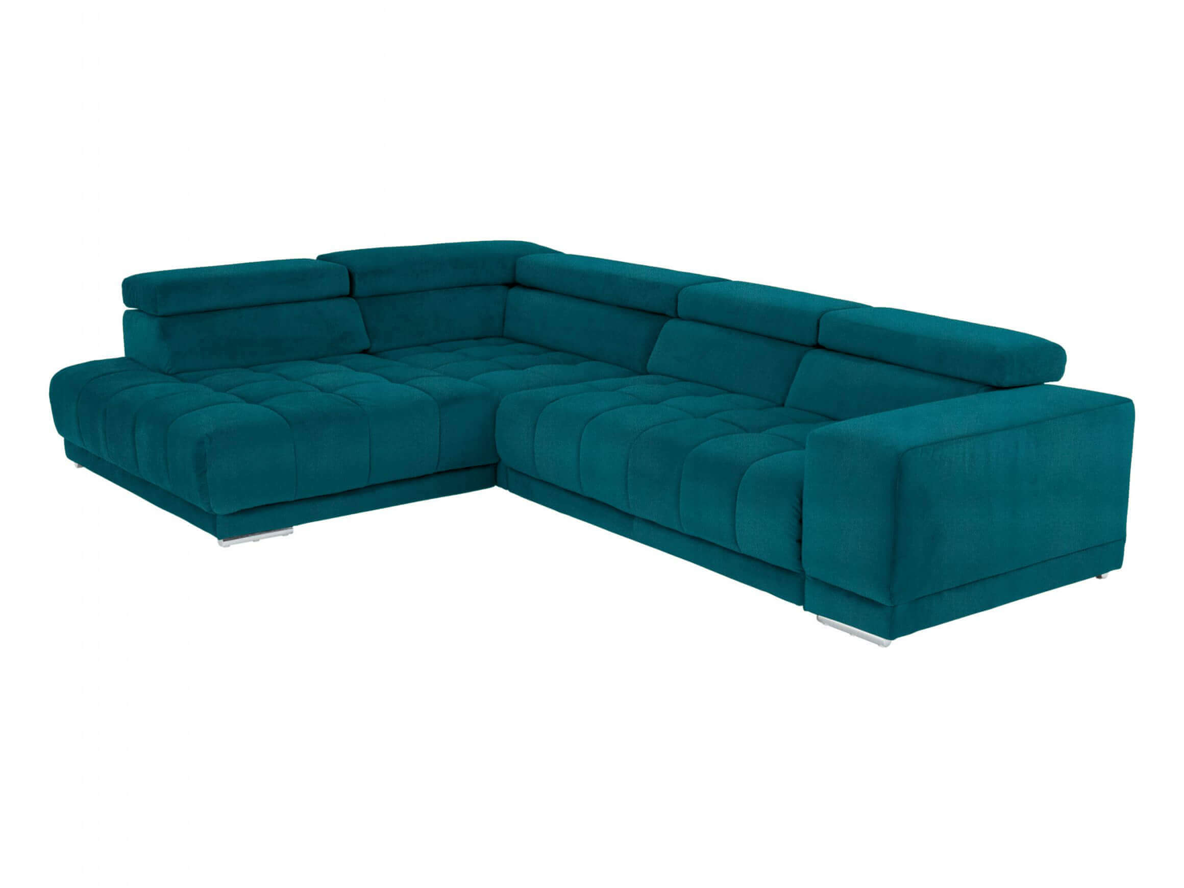 Canapé d'angle Selinda Basic Polipol / Couleur : pétrole / Matériau : Tissu Basic