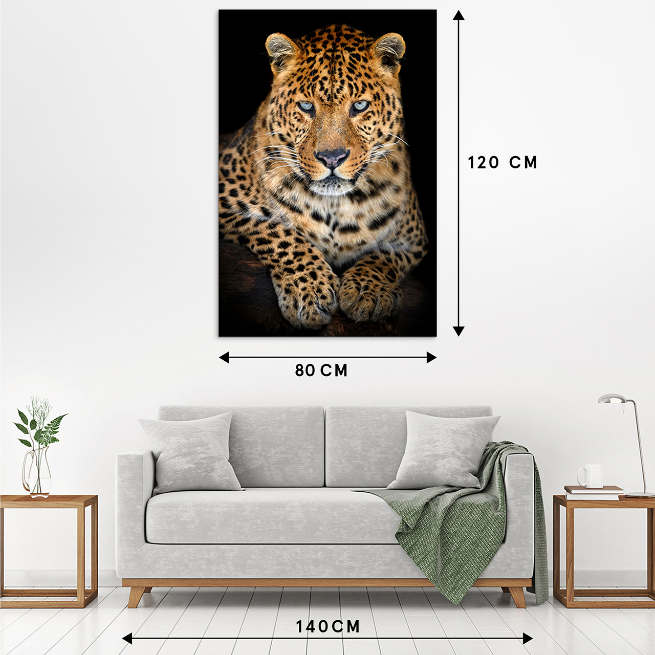 Acrylglasbild-Leo mit Stahlblauem Blick-image LAND