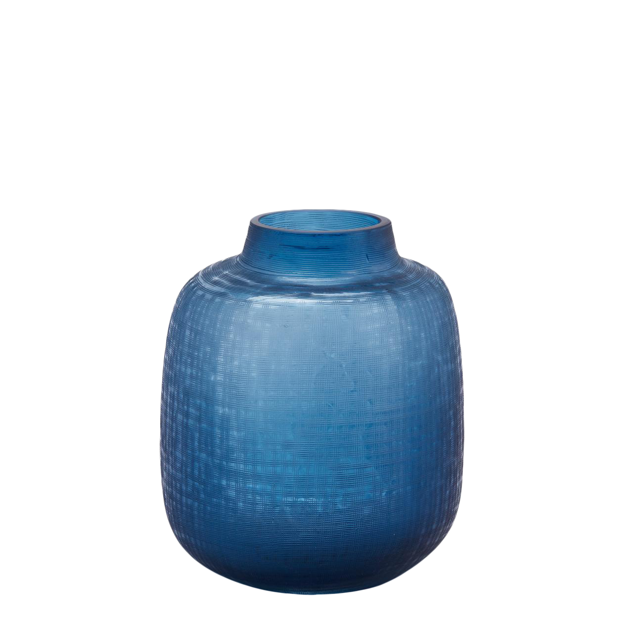 Edg Vase Trame Glas Blau H: 28 cm Blau | Schubiger Möbel