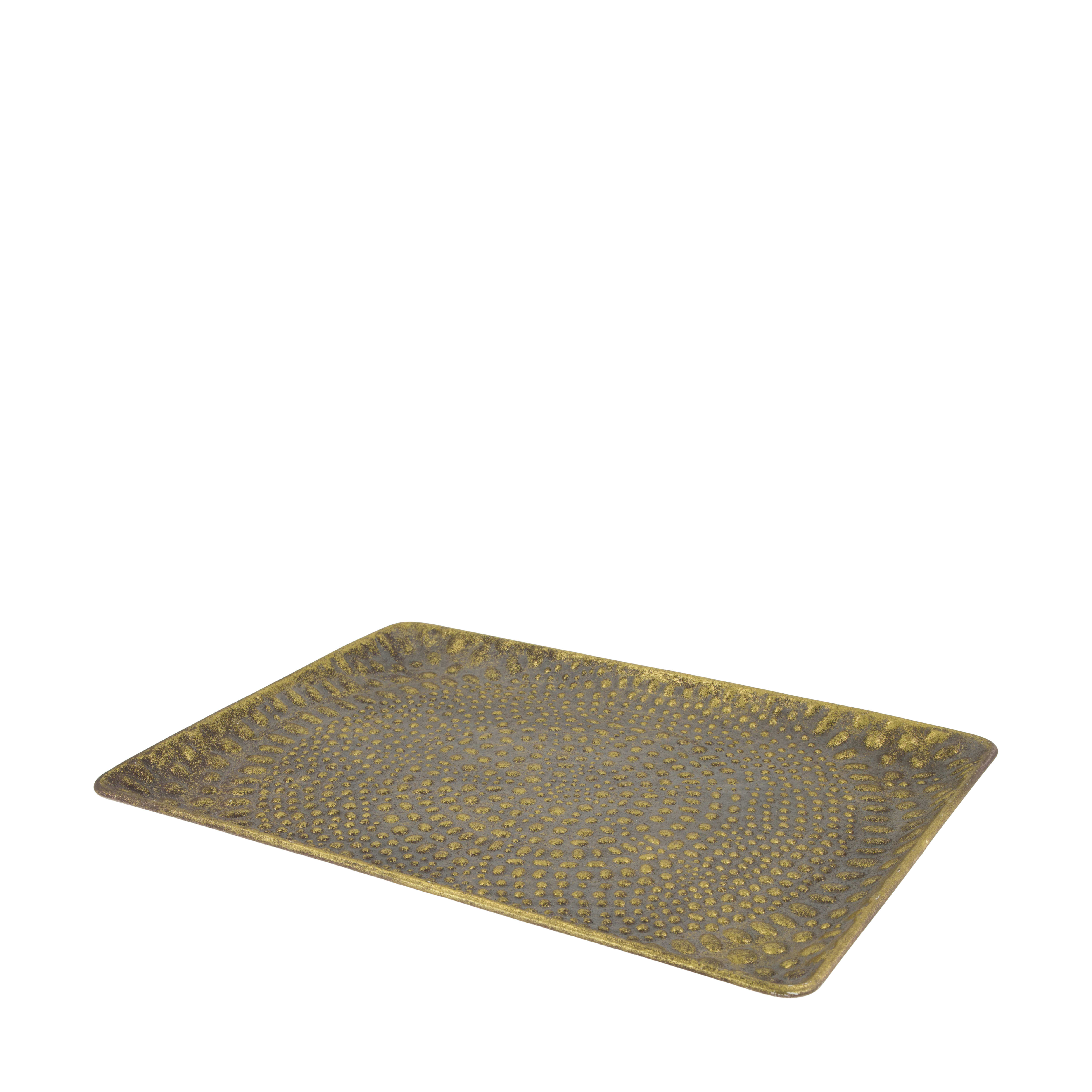 Tablett Metall, Antikgold Decofinder