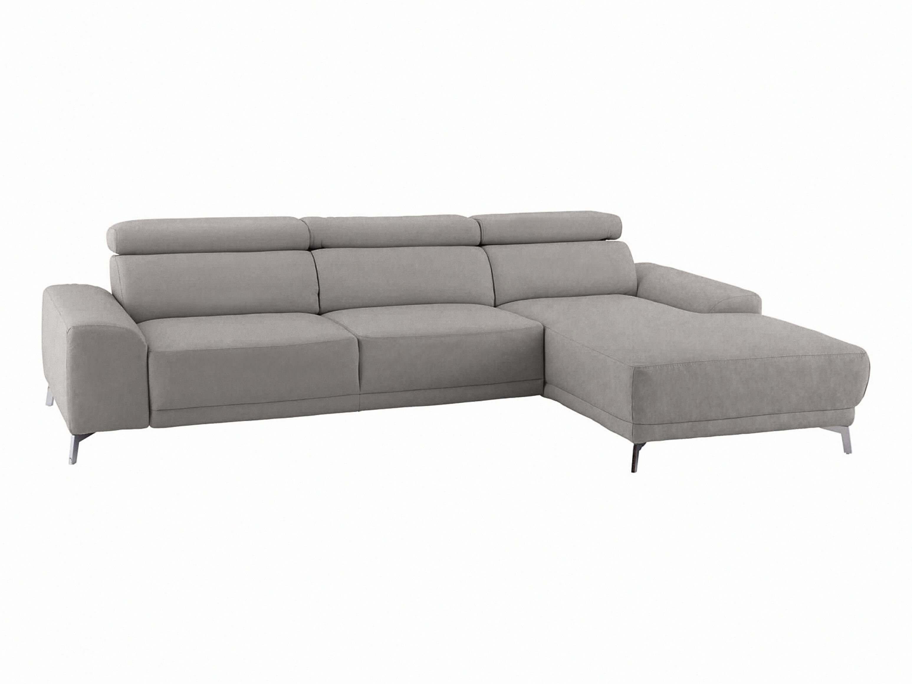 Ecksofa Lucio Basic Longchair Candy / Farbe: Stone / Material: Stoff Basic
