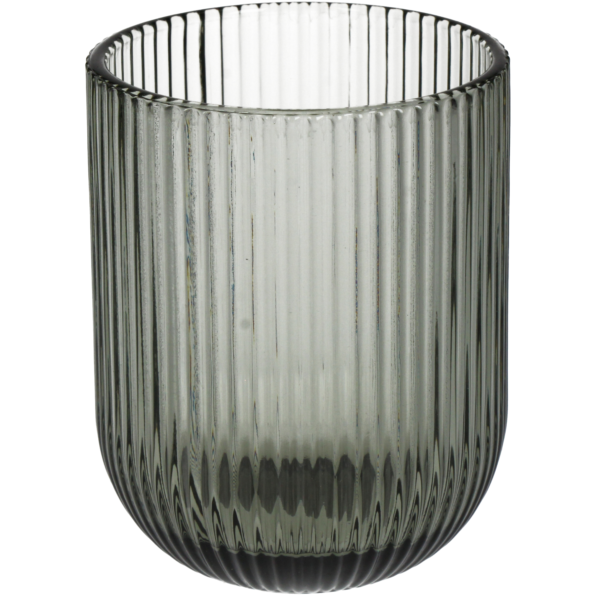 Kersten Trinkglas Stripe, Glas, Grau H: 10 cm  | Schubiger Möbel