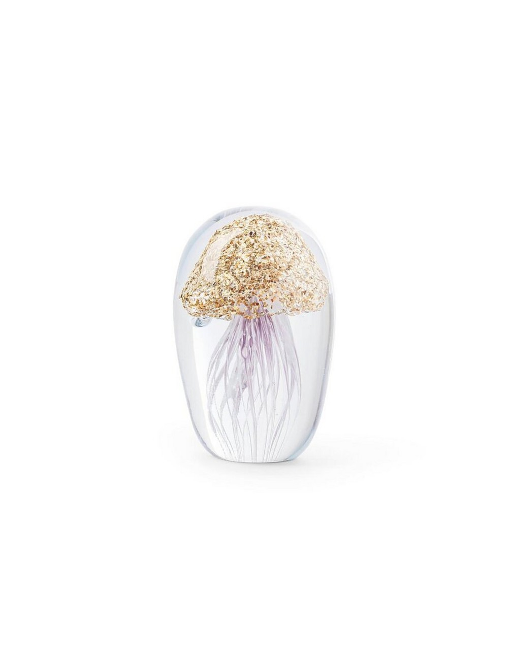 Briefbeschwerer Jellyfish in Glas Gold H: 10 cm Abhika