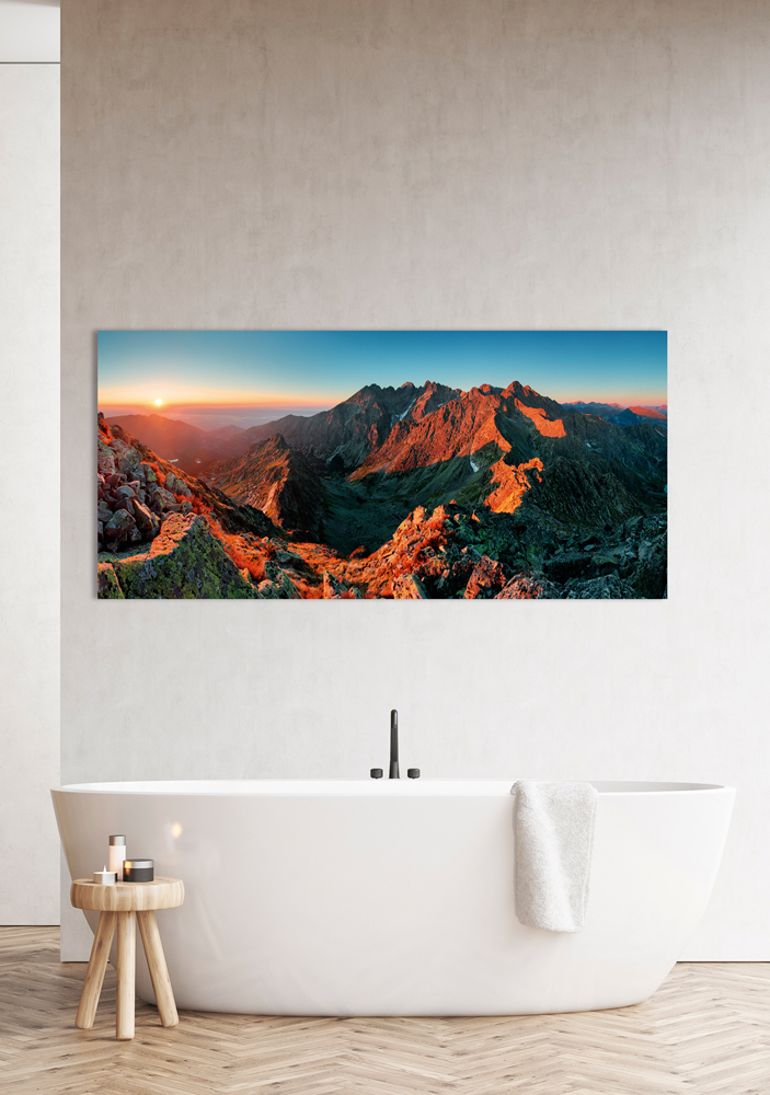 Alubild-Berge im Sonnenaufgang-image LAND