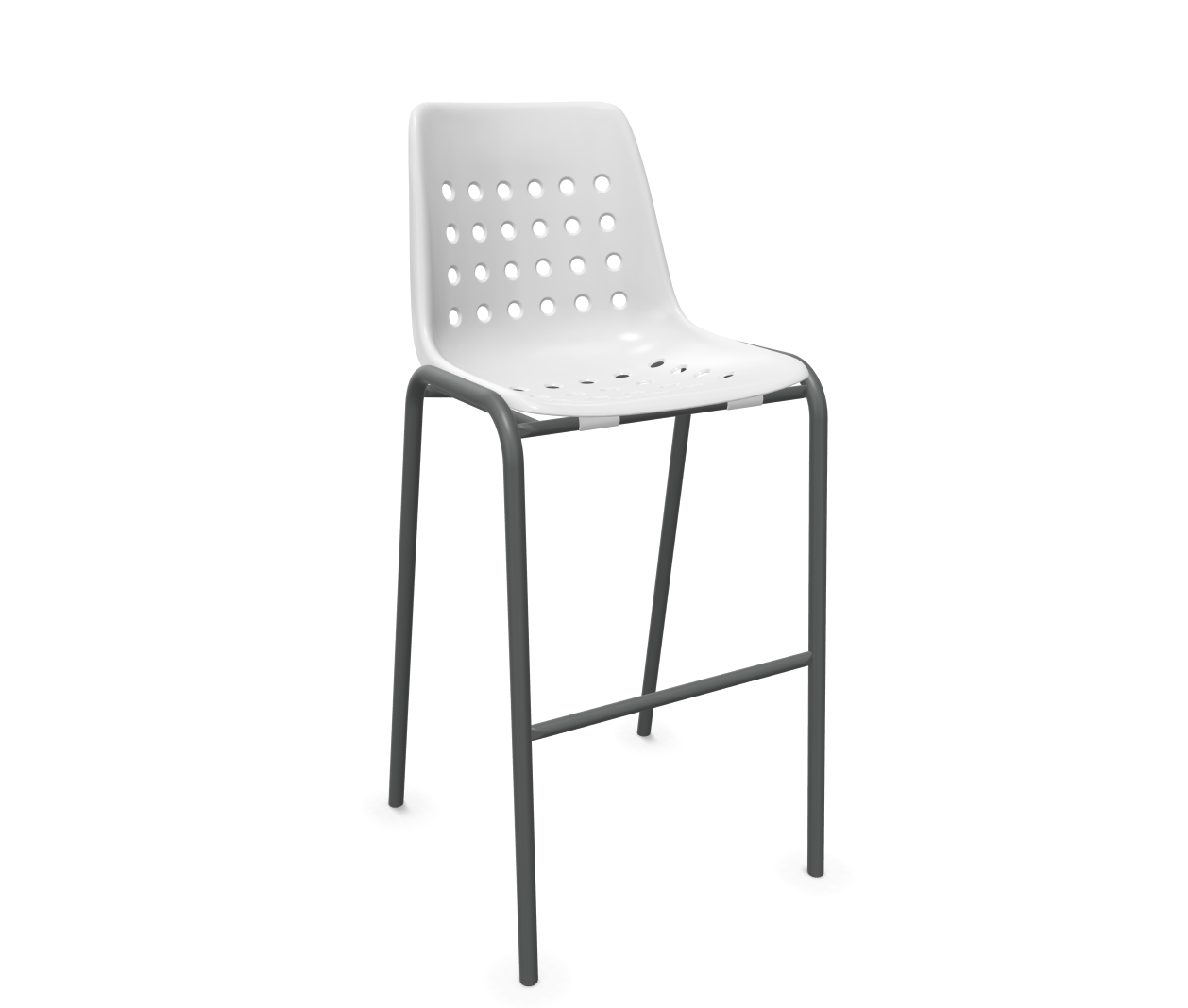Barstuhl Bermuda von Schaffner / Farbe: Weiss / Grösse: 52 x 54 cm