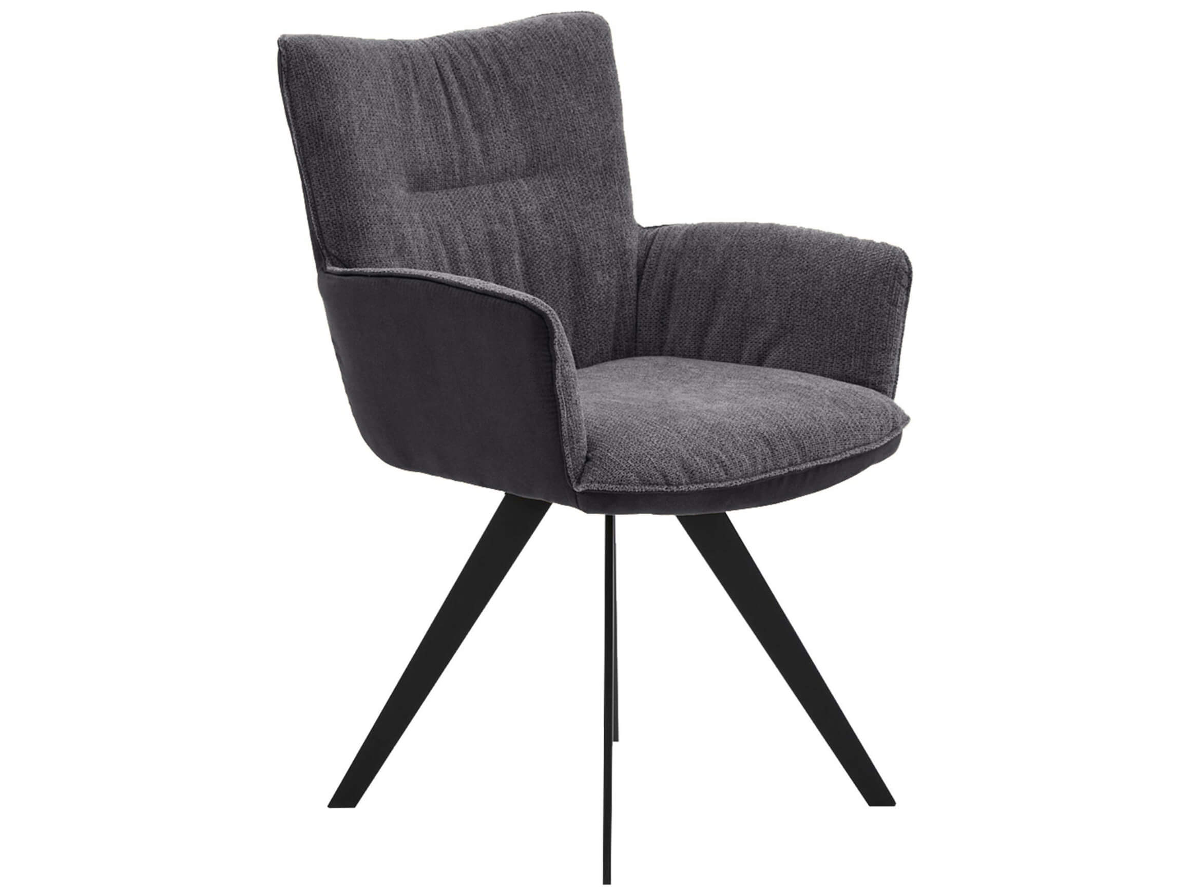 Drehstuhl Pancho Eisenstativ Niehoff / Farbe: Graphit / Bezugsmaterial: Microfaser Stoff